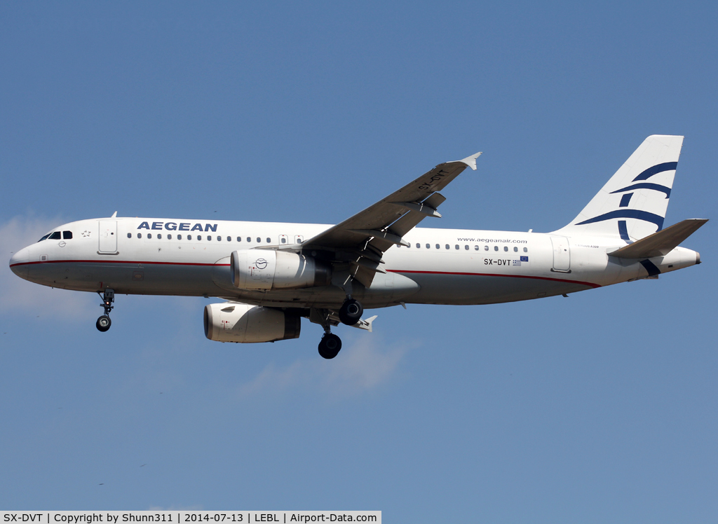 SX-DVT, 2008 Airbus A320-232 C/N 3745, Landing rwy 25R