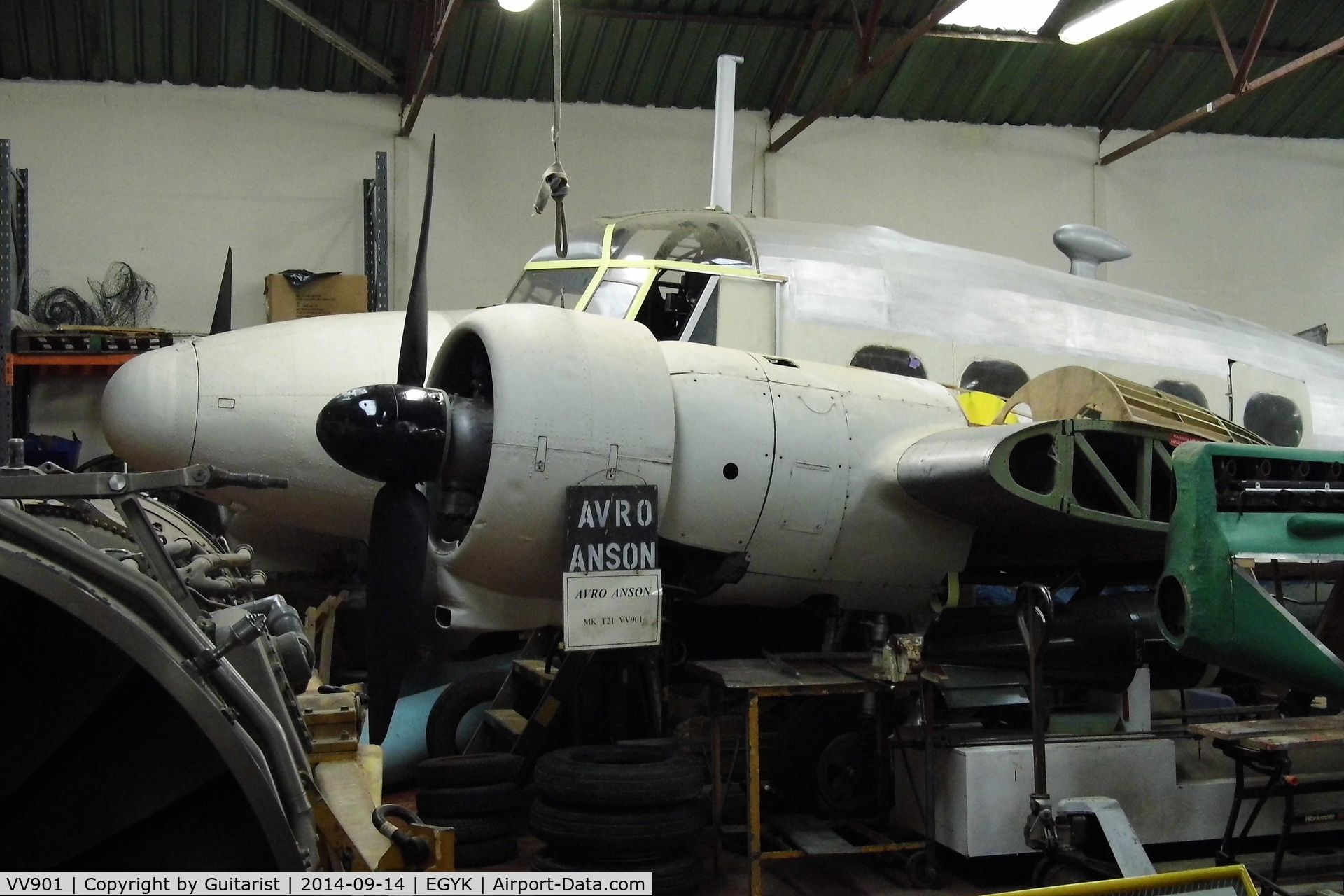 VV901, 1949 Avro 652A Anson T.21 C/N Not found VV901, In the workshop at the York Air Museum