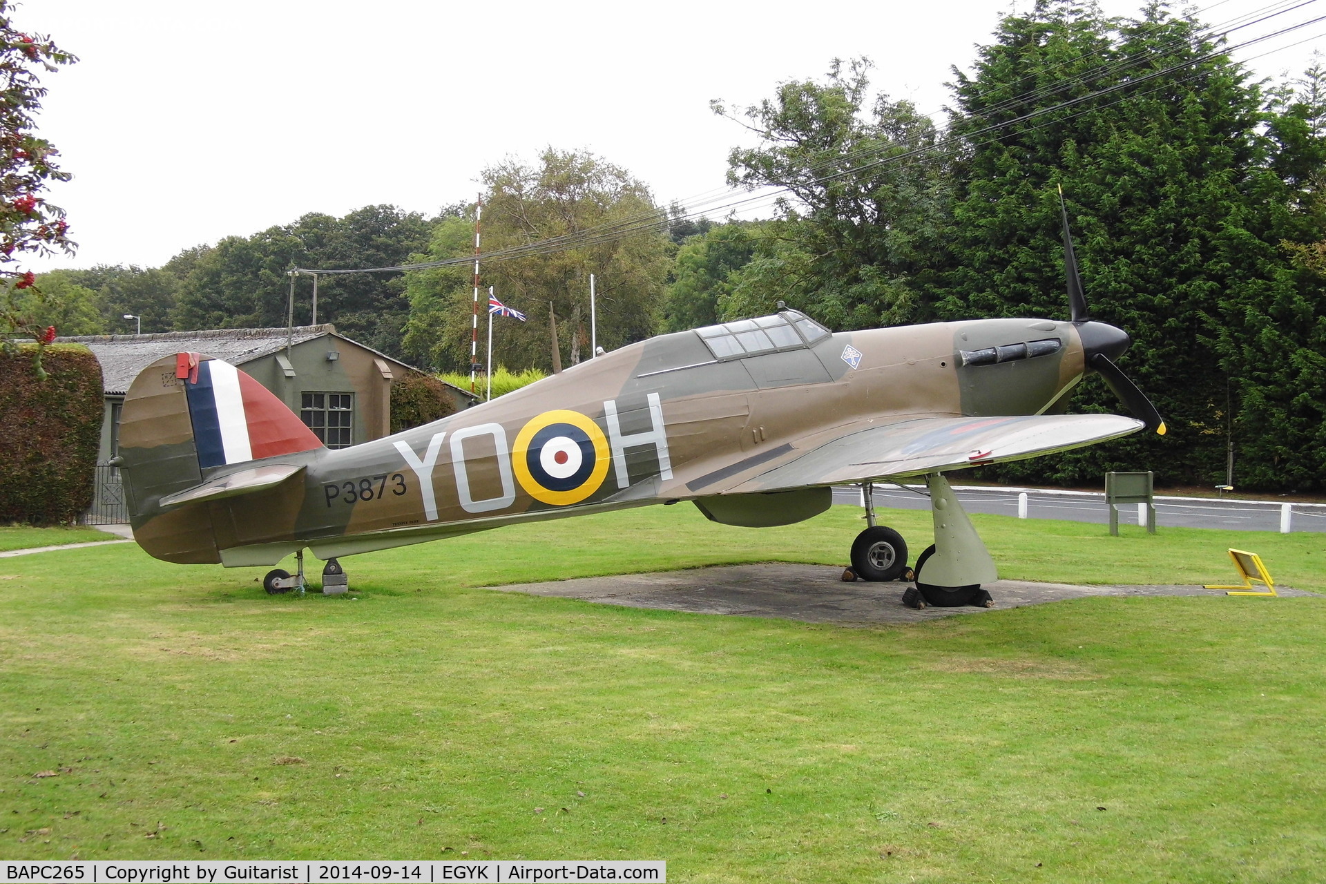 BAPC265, Hawker Hurricane I Replica C/N BAPC.265, Gate guard at the York Air Museum