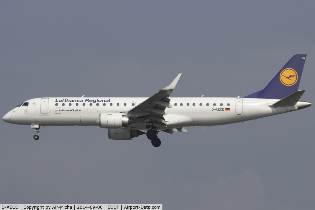 D-AECD, 2010 Embraer 190LR (ERJ-190-100LR) C/N 19000337, Lufthansa CityLine