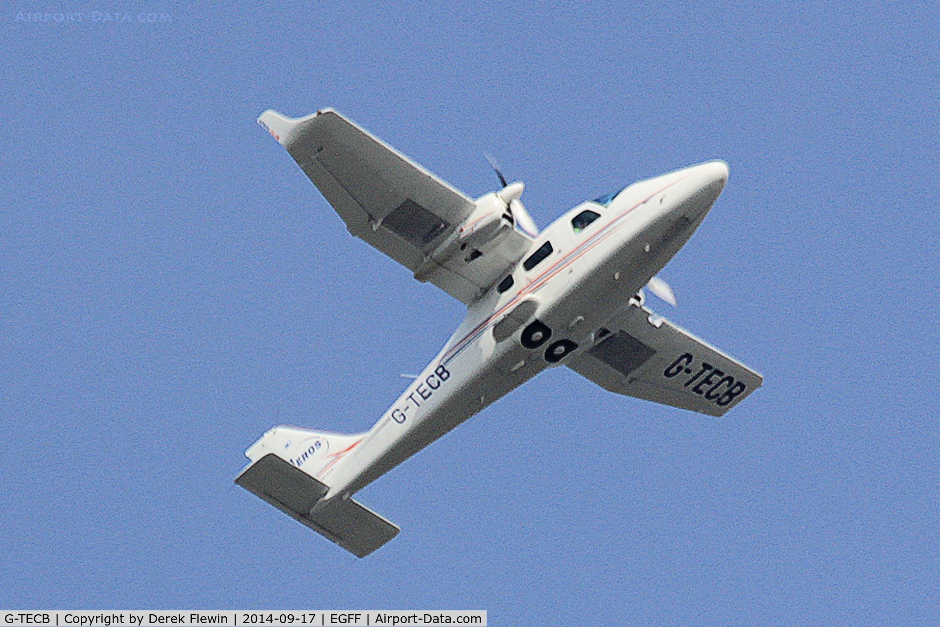 G-TECB, 2013 Tecnam P-2006T C/N 122, P-2006T,Staverton based,  call sign Exam 12, seen in the overhead at EGFF, following an ILS approach practice, en-route Gloucester.