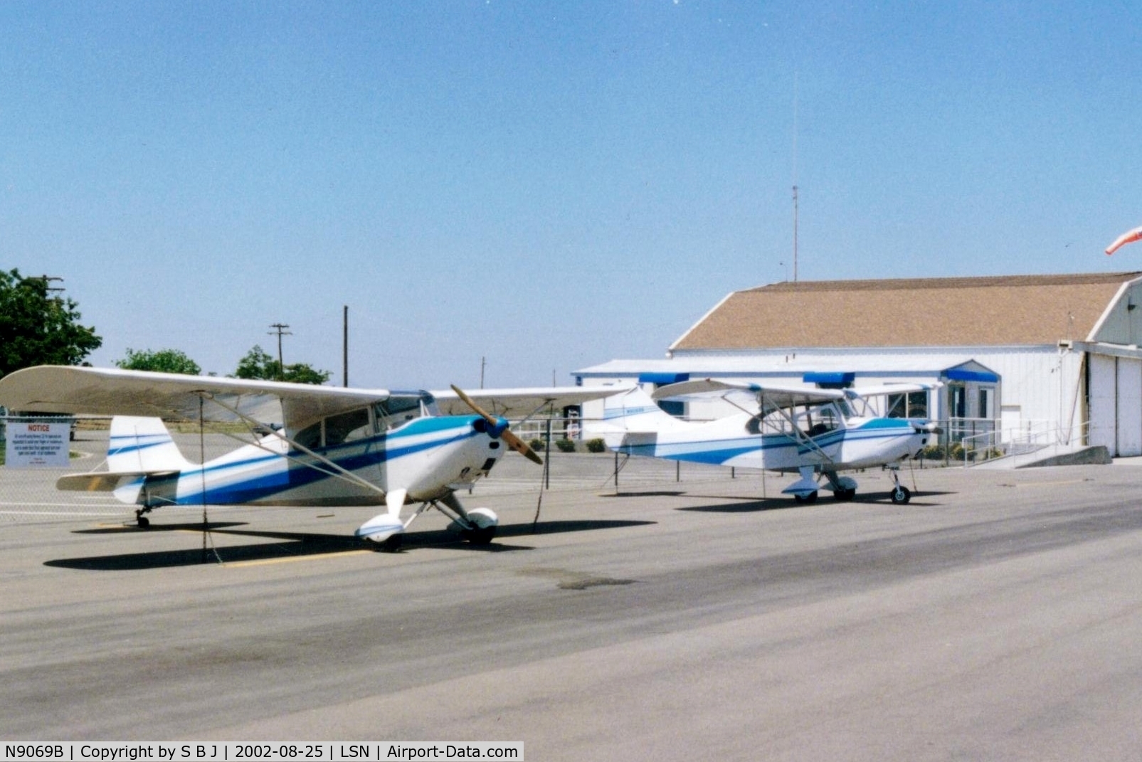 N9069B, 1958 Champion 7FC C/N 7FC-153, 69B and 78E at Los Banos,Ca for a lunch stop.