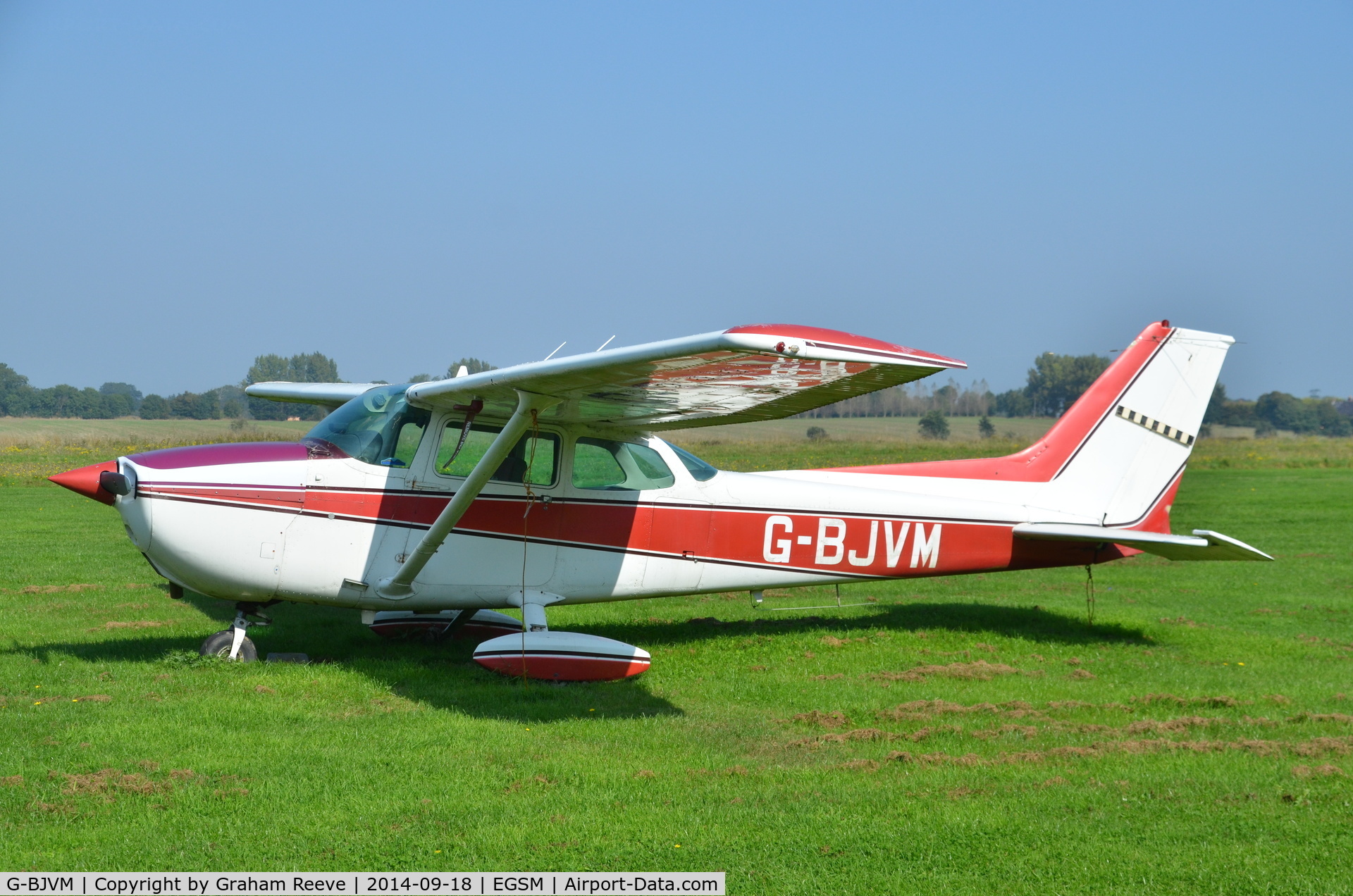 G-BJVM, 1977 Cessna 172N Skyhawk C/N 172-69374, Parked at Beccles.