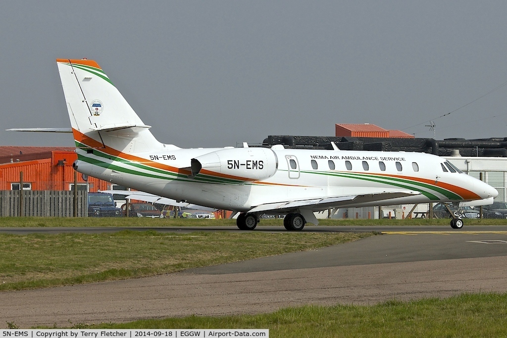 5N-EMS, 2010 Cessna 680 Citation Sovereign C/N 680-0342, Nigerian Air Ambulance at Luton