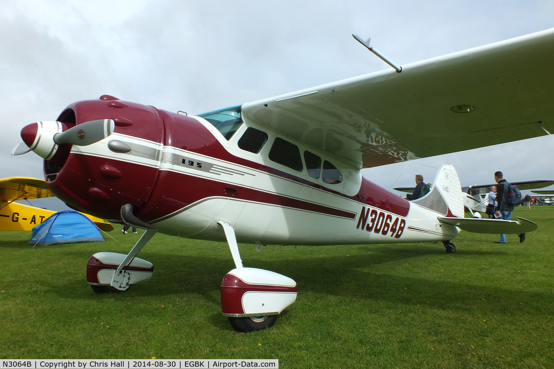 N3064B, 1952 Cessna 195B Businessliner C/N 7947, at the LAA Rally 2014, Sywell