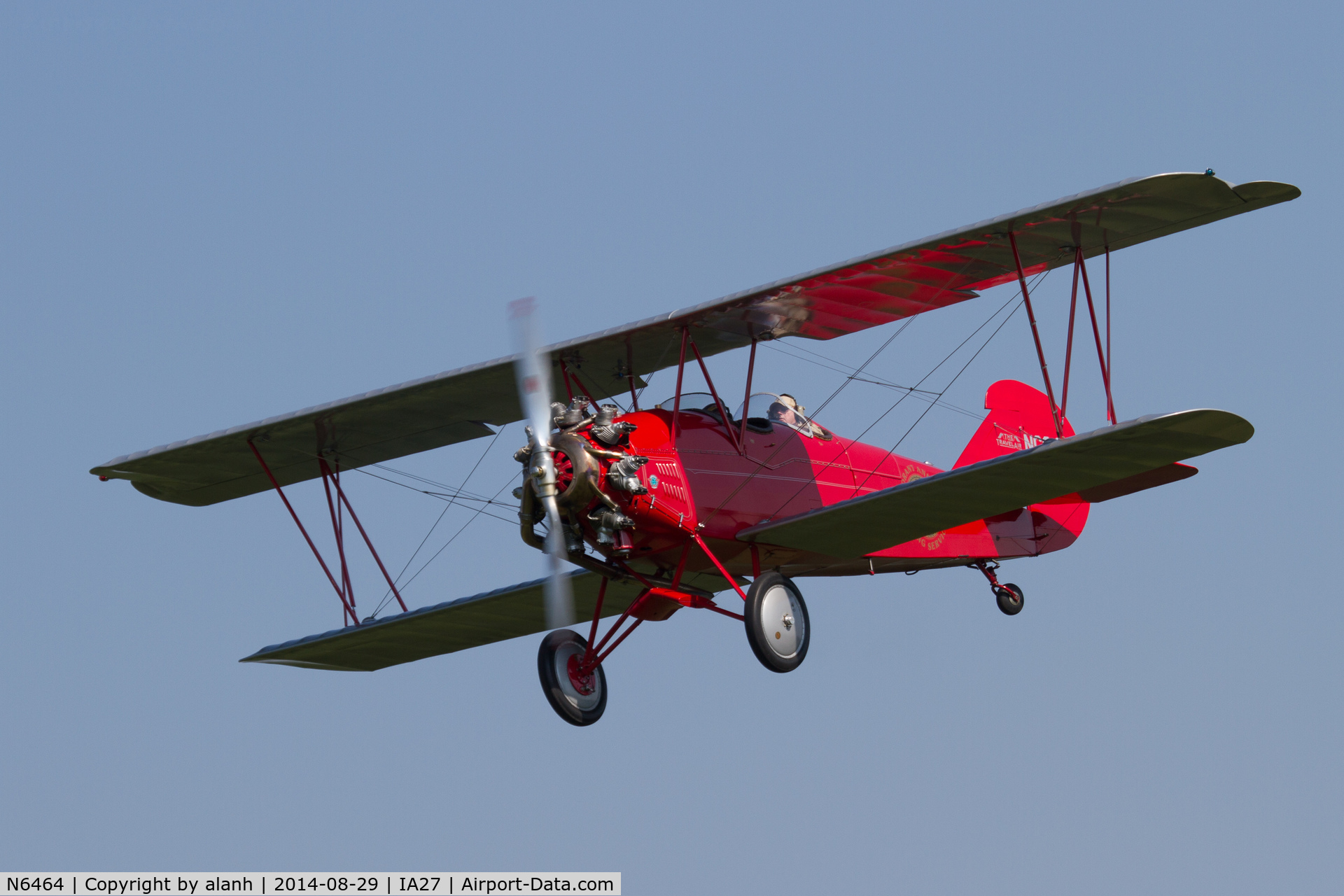 N6464, 1928 Curtiss-Wright Travel Air 4000 C/N 785, Landing at Antique Airfield, Blakesburg