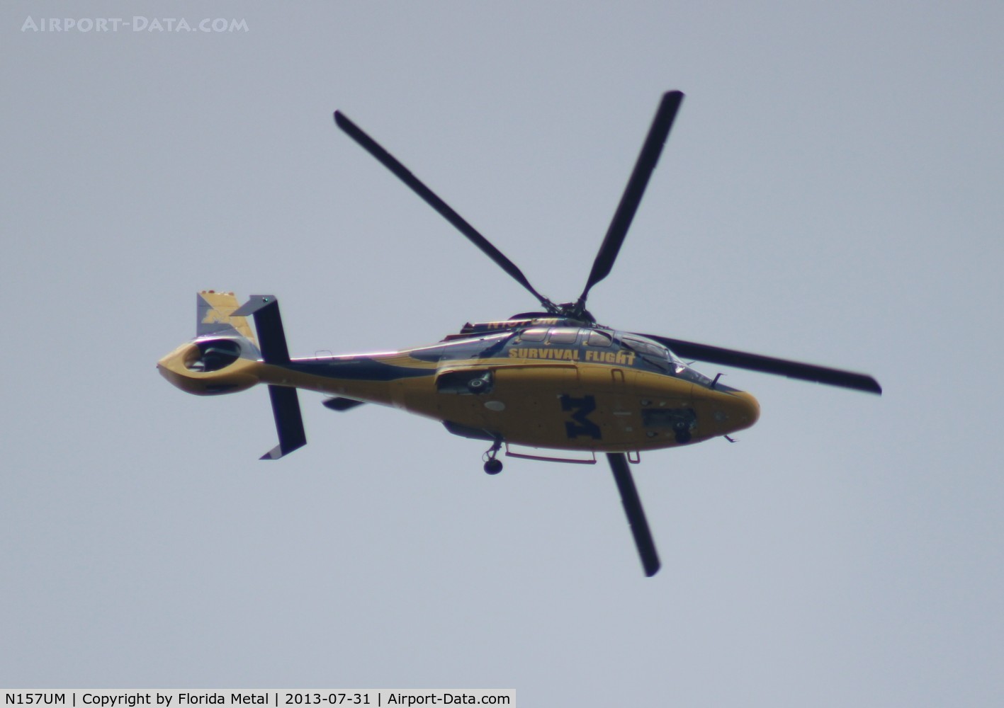 N157UM, 2011 Eurocopter EC-155B-1 C/N 6933, University of Michigan Hospital EC155 departing St. Mary's Hospital Livonia Michigan