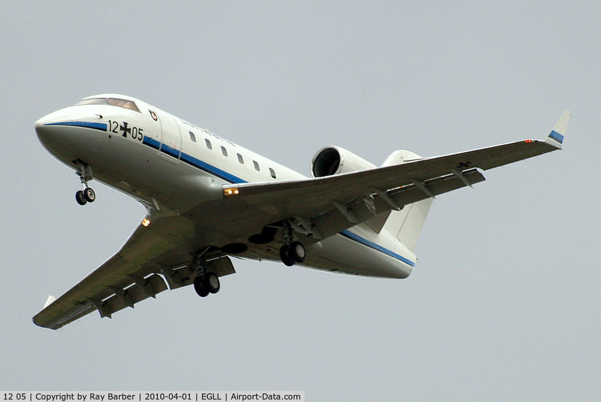 12 05, 1986 Canadair Challenger 601 (CL-600-2A12) C/N 3053, Canadair CL.601 Challenger [3053] (German Air Force) Home~ 01/04/2010. On approach 27R.