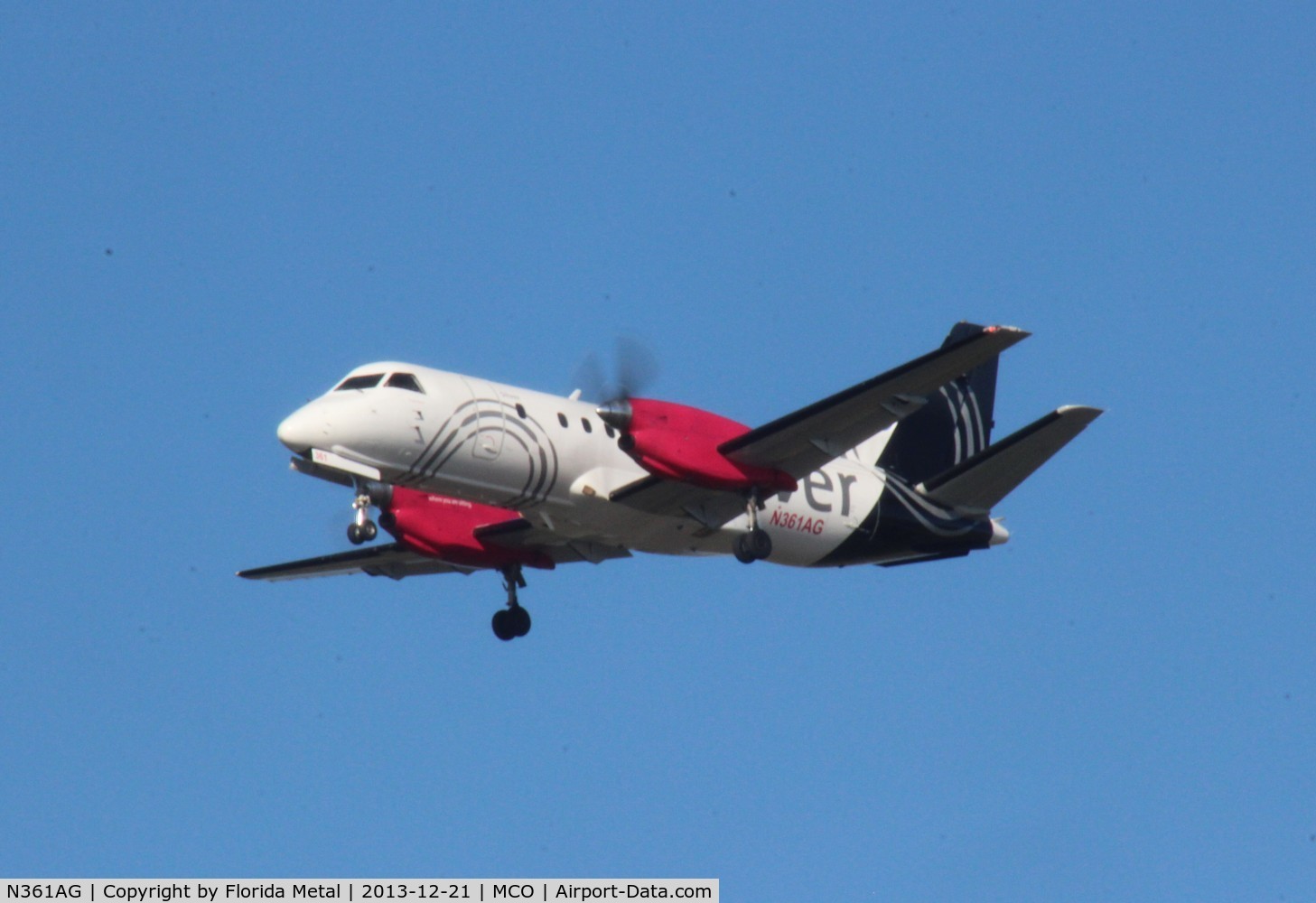 N361AG, 1998 Saab 340B C/N 340B-451, Silver Saab 340