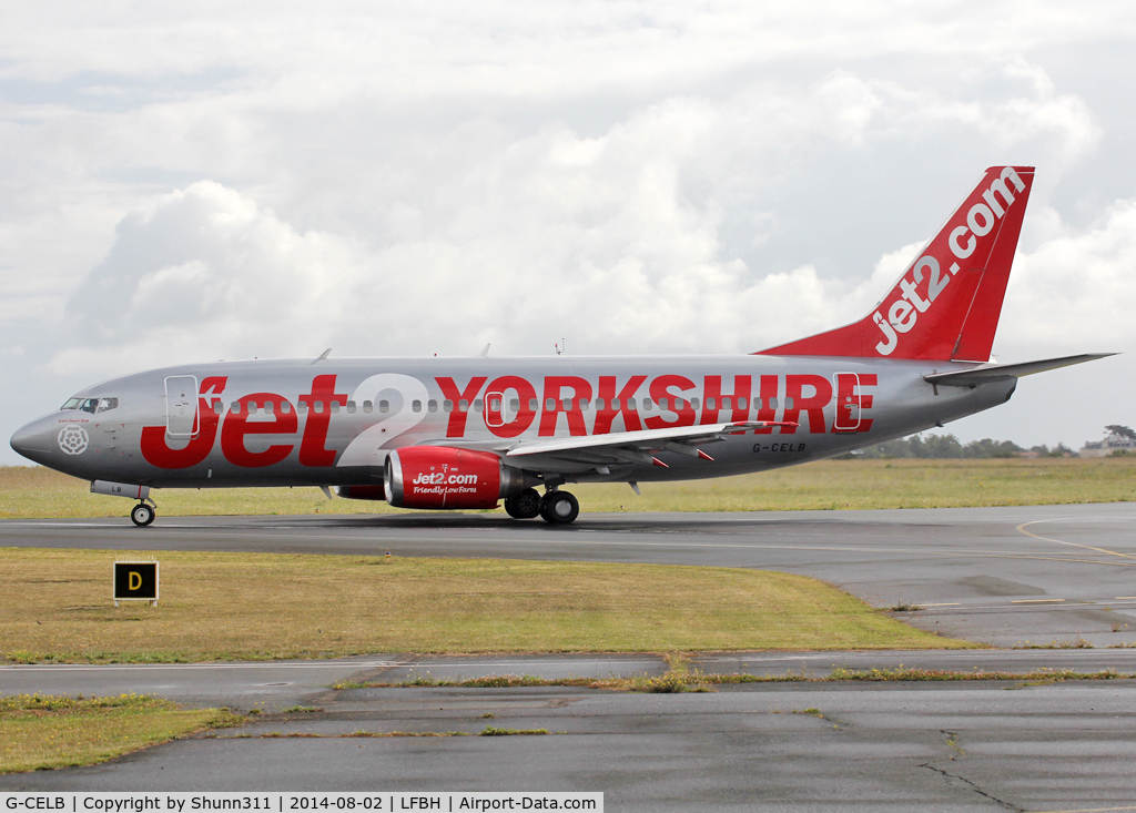 G-CELB, 1986 Boeing 737-377 C/N 23664, Taxiing for departure...