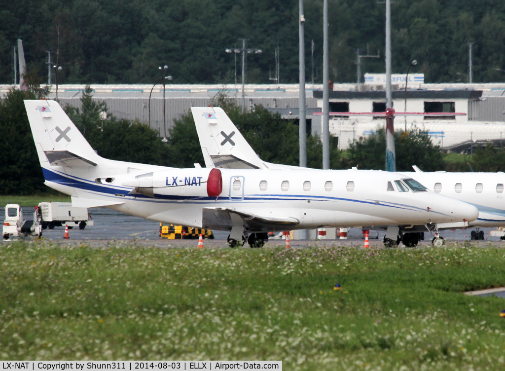 LX-NAT, 2005 Cessna 560XL Citation  XLS C/N 560-5564, Parked at the General Aviation area...