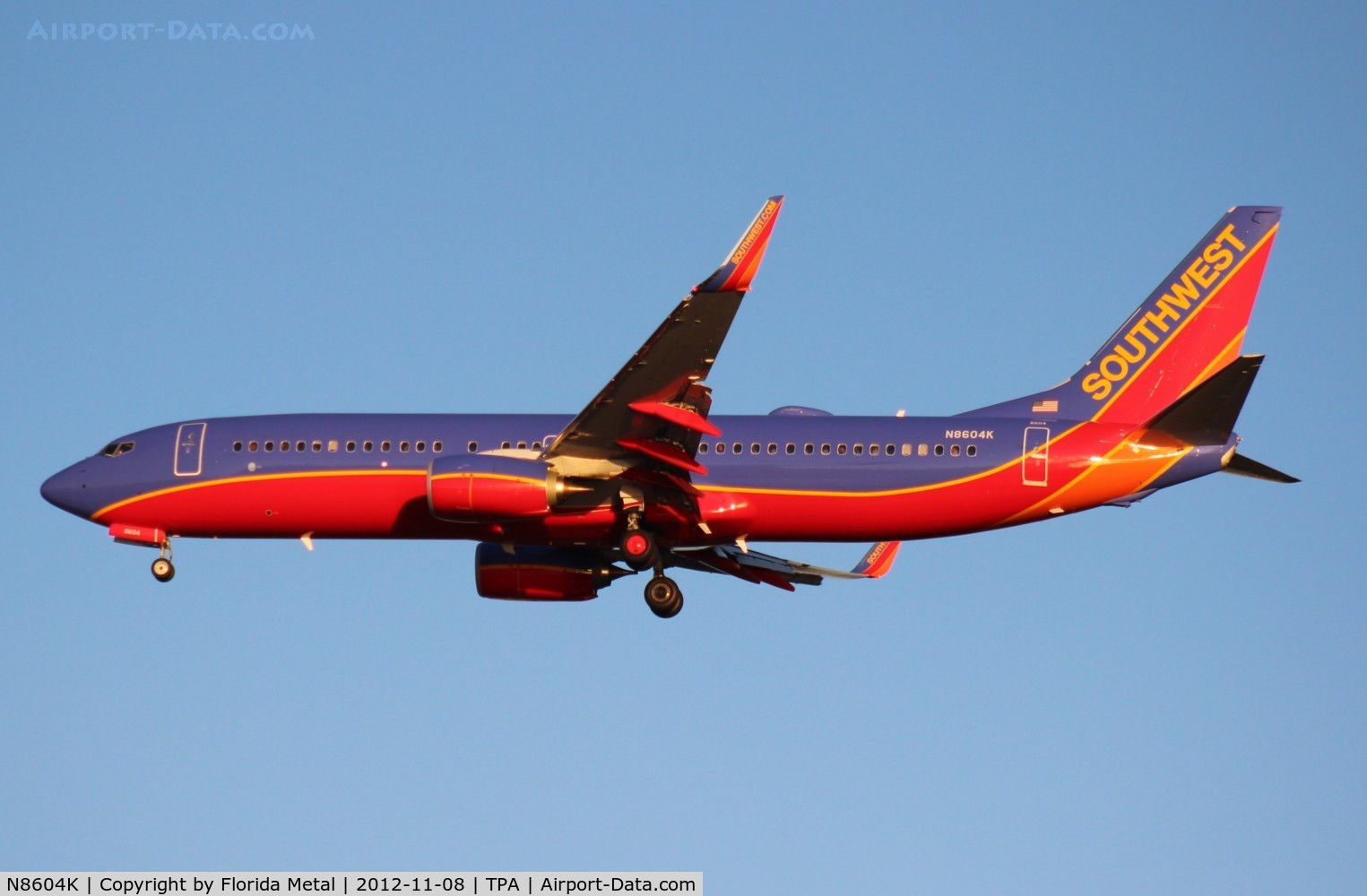 N8604K, 2012 Boeing 737-8H4 C/N 39883, Southwest 737-800