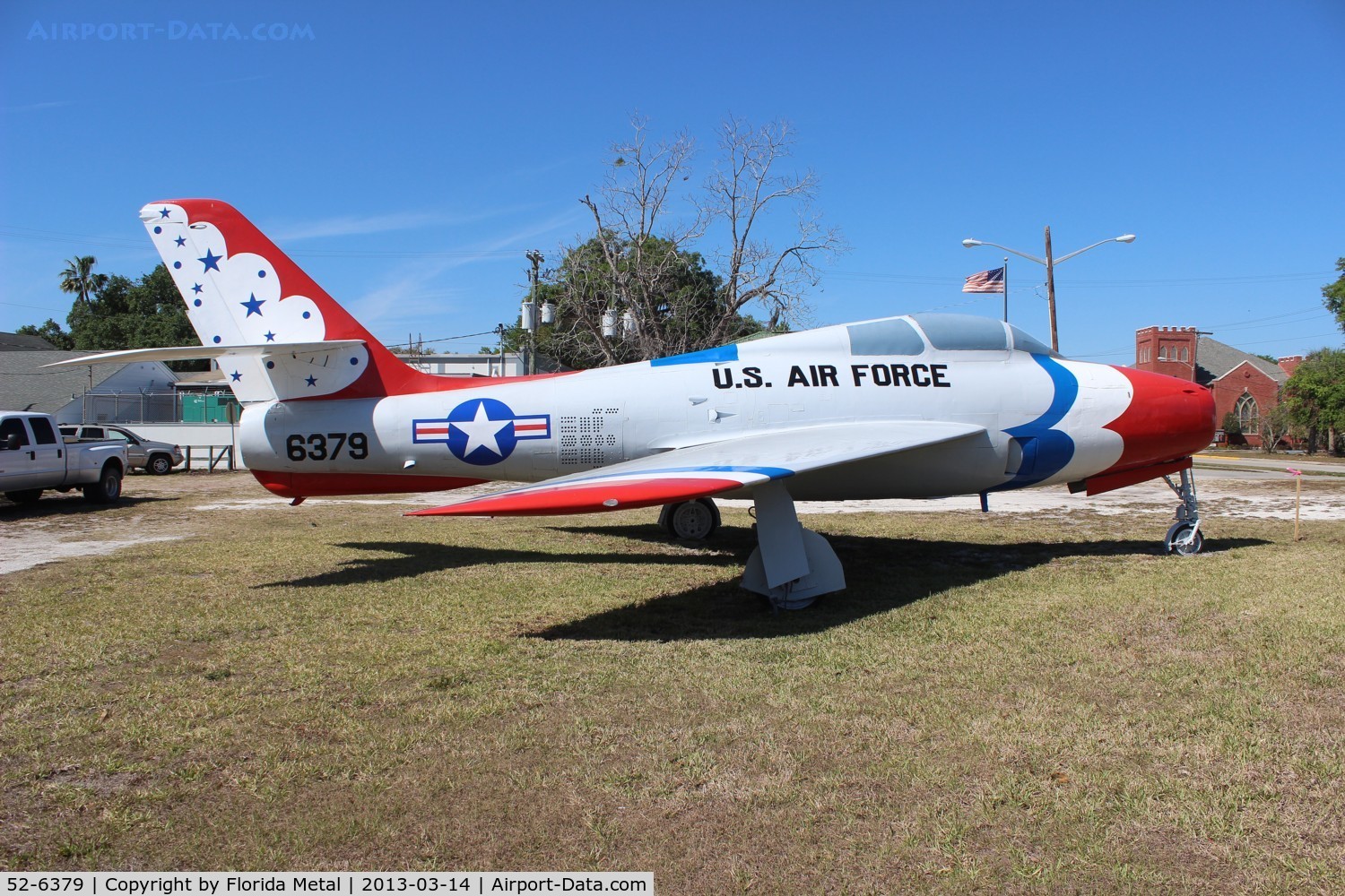 52-6379, 1951 Republic F-84F-30-RE Thunderstreak C/N Not found 51-1797, F-84F Thunderstreak on the side of Highway 17 in Wauchula FL