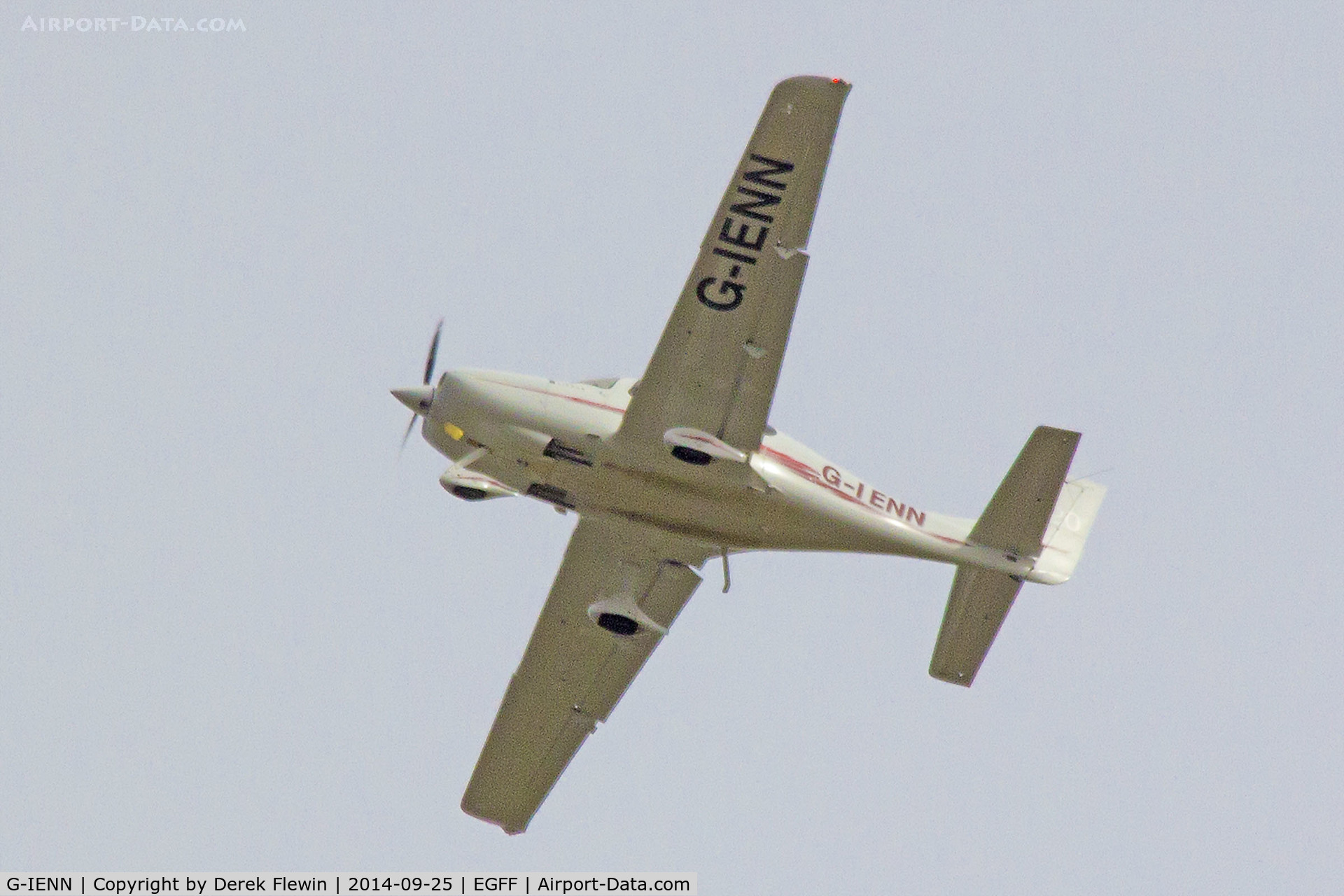 G-IENN, 2008 Cirrus SR20 C/N 1899, Cirrus SR-20, Tatenhill based, previously N621DA, G-TSGE, seen in the overhead at EGFF, following a practice ILS approach.