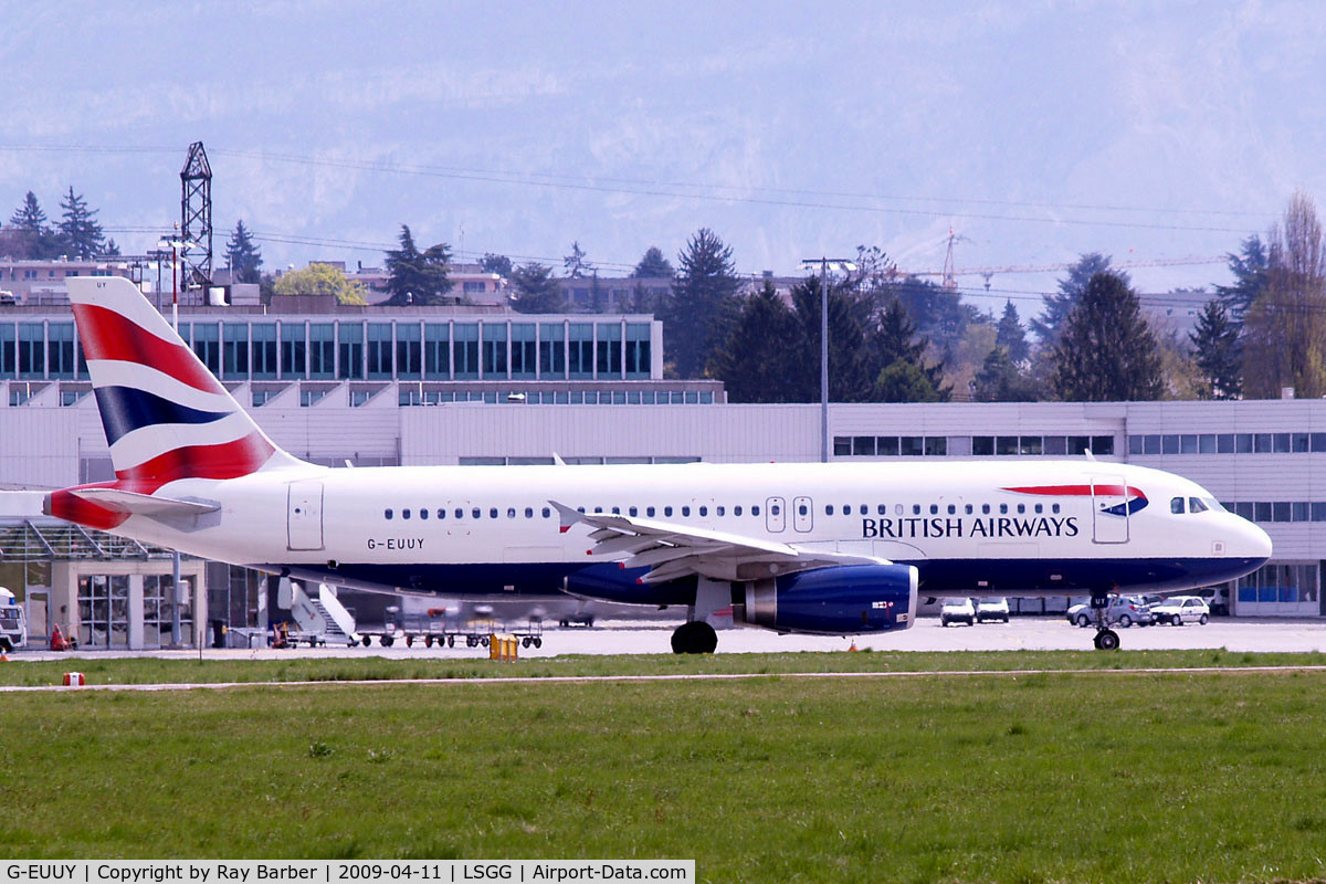 G-EUUY, 2008 Airbus A320-232 C/N 3607, Airbus A320-232 [3307] (British Airways) Geneva~HB 11/04/2009