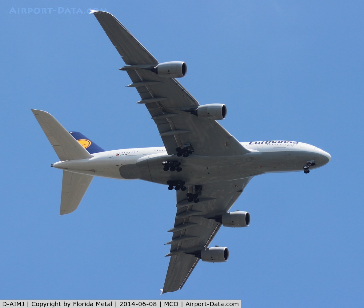 D-AIMJ, 2011 Airbus A380-841 C/N 073, Lufthansa A380 diversion due to t-storms in Miami