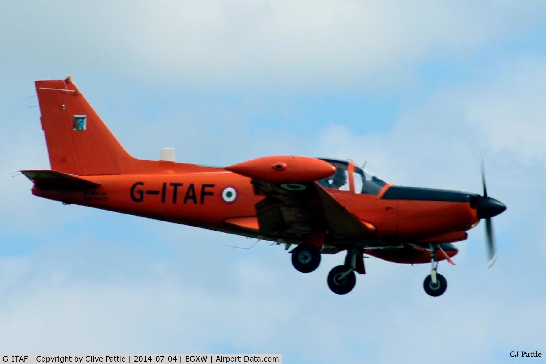 G-ITAF, 1983 SIAI-Marchetti SF-260AM C/N 40-013/690, On approach to Waddington Airshow 2014