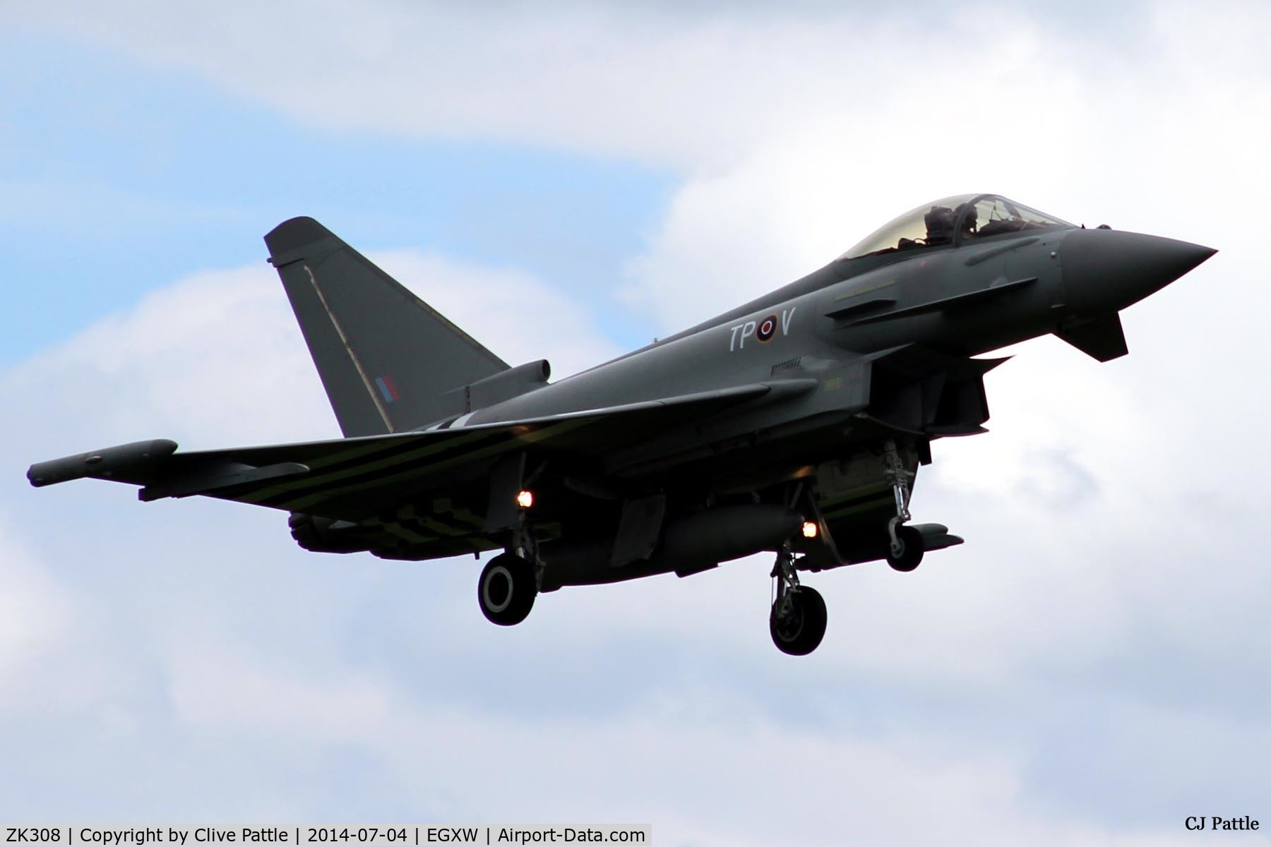 ZK308, 2009 Eurofighter EF-2000 Typhoon FGR4 C/N BS059, On approach to RAF Waddington for Airshow 2014