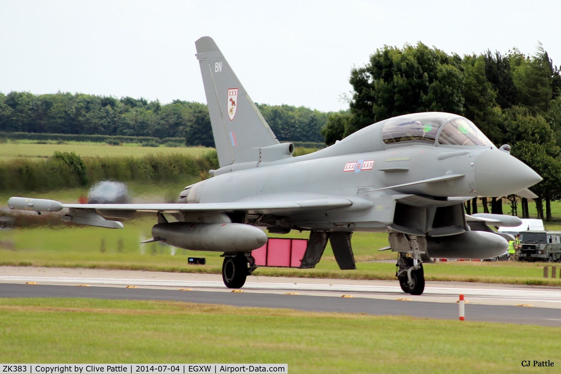 ZK383, 2013 Eurofighter EF-2000 Typhoon T.3 C/N BT028/393, At RAF Waddington for Airshow 2014