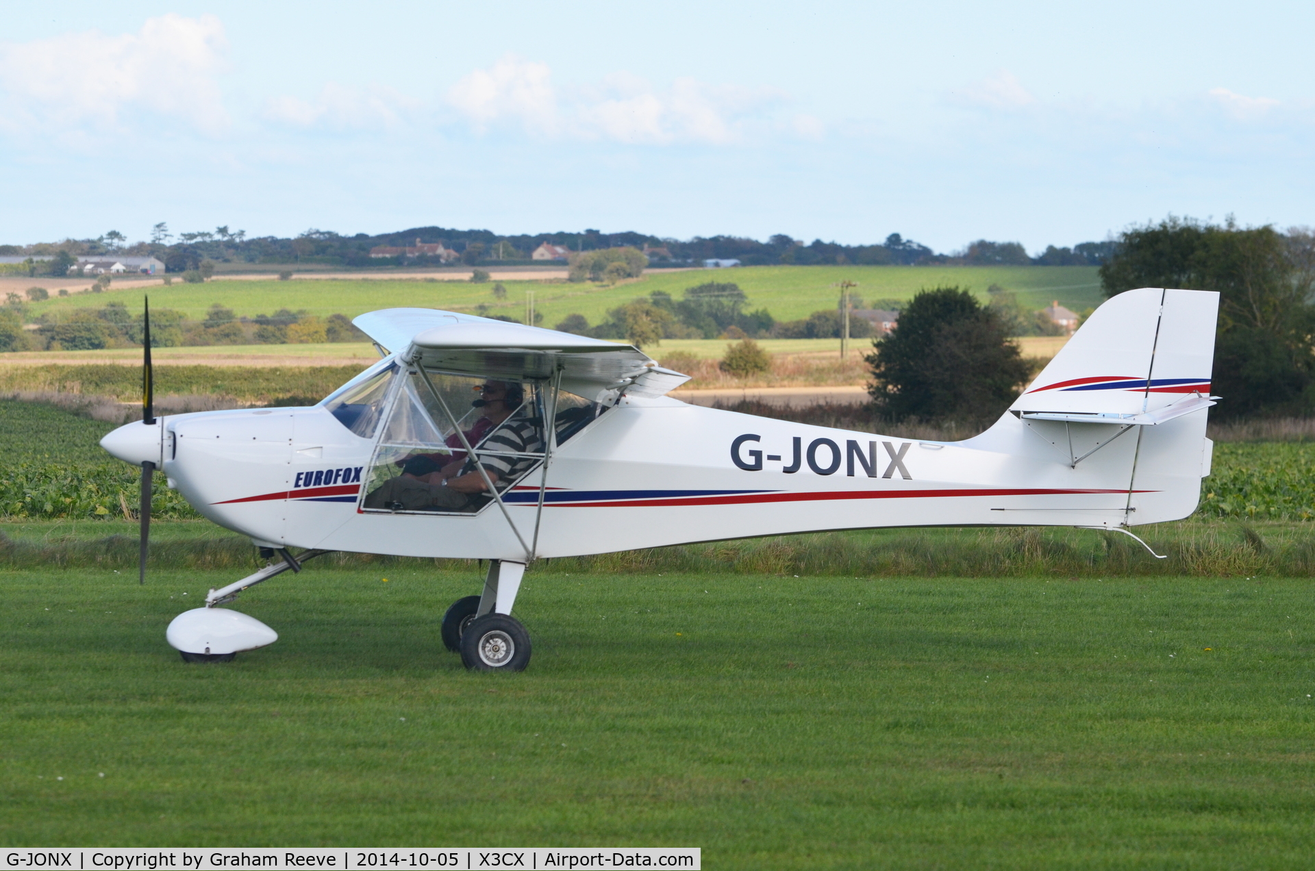 G-JONX, 2010 Aeropro Eurofox 912(1) C/N BMAA/HB/597, About to depart.