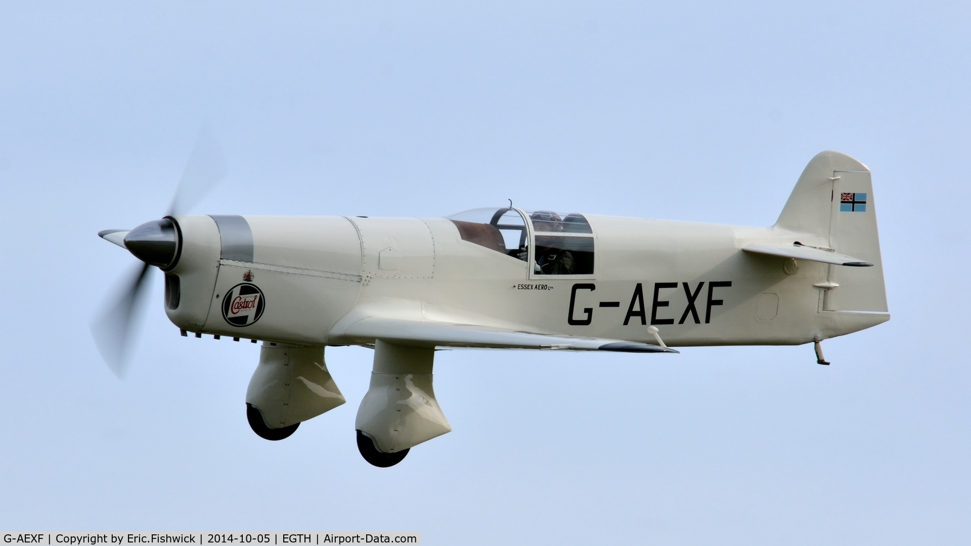 G-AEXF, 1936 Percival E-2H Mew Gull C/N E22, 41. G-AEXF in display mode at the rousing season finale Race Day Air Show at Shuttleworth, Oct. 2014.