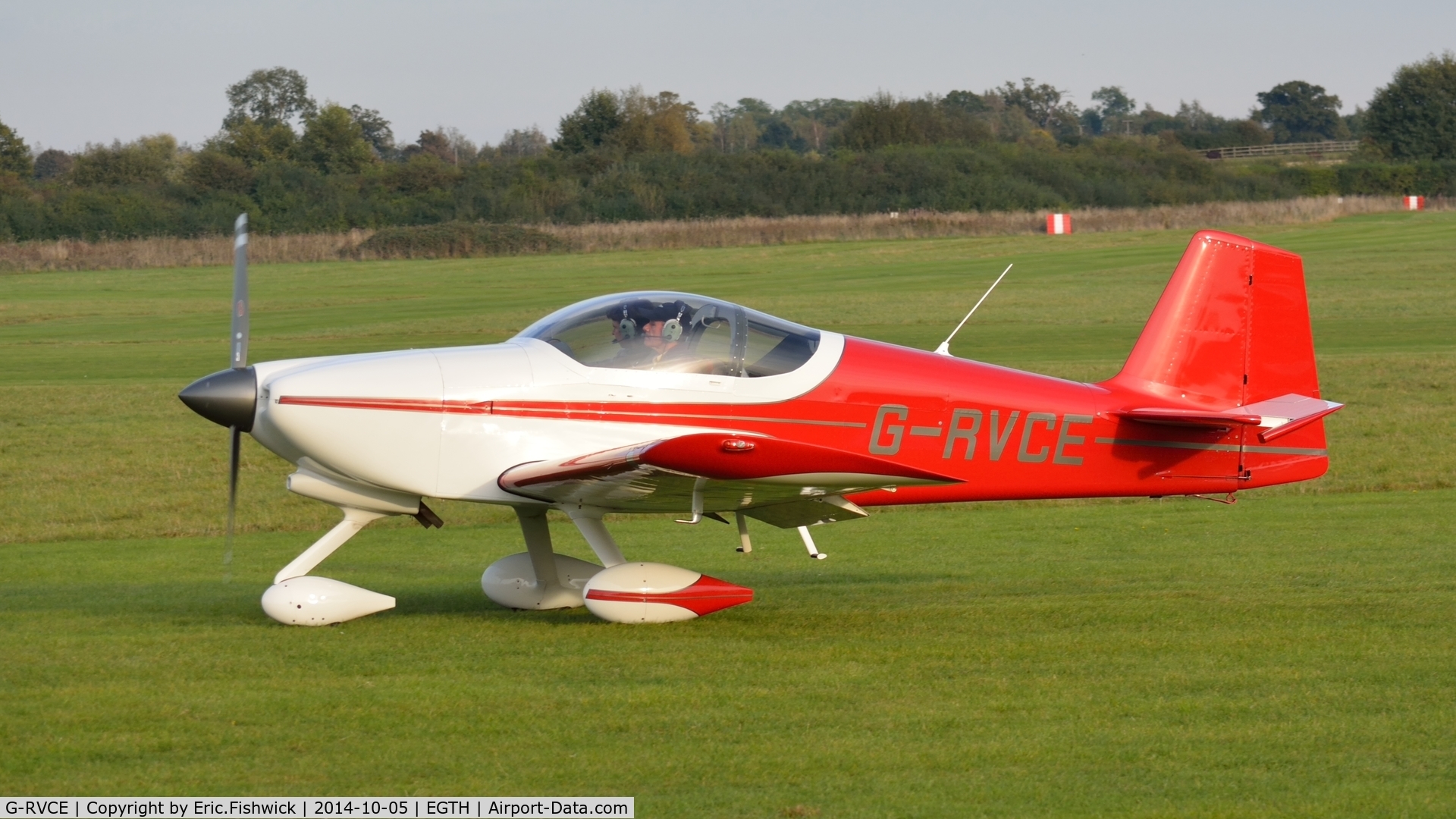 G-RVCE, 2001 Vans RV-6A C/N PFA 181-13372, 1. G-RVCE preparing to depart the rousing season finale Race Day Air Show at Shuttleworth, Oct. 2014.