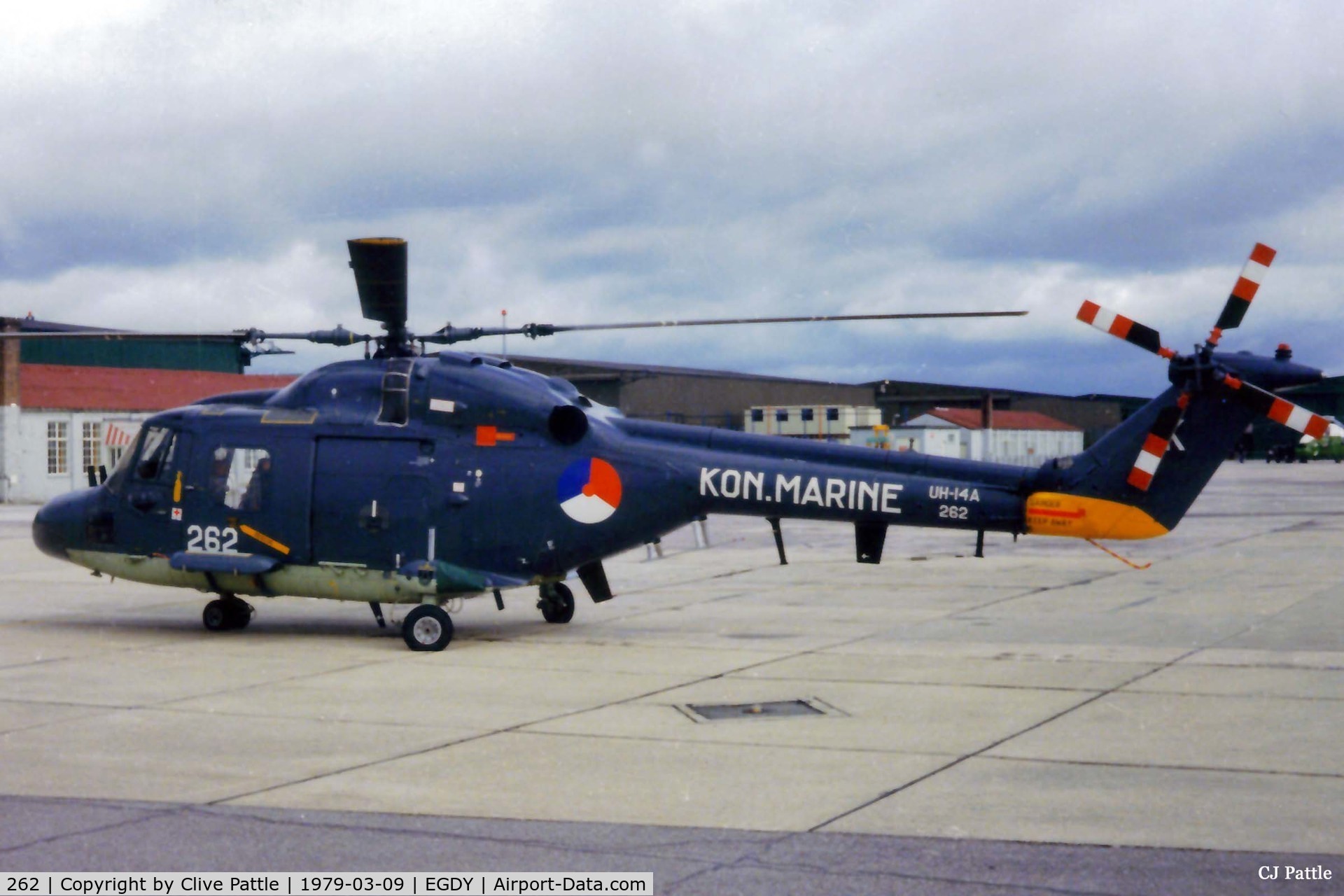 262, 1977 Westland UH-14A Lynx C/N 013, Scanned from print. The dutch version of the UK Lynx HAS.2 known as the Mk.25 or UH-14A seen at RNAS Yeovilton in March 1979.