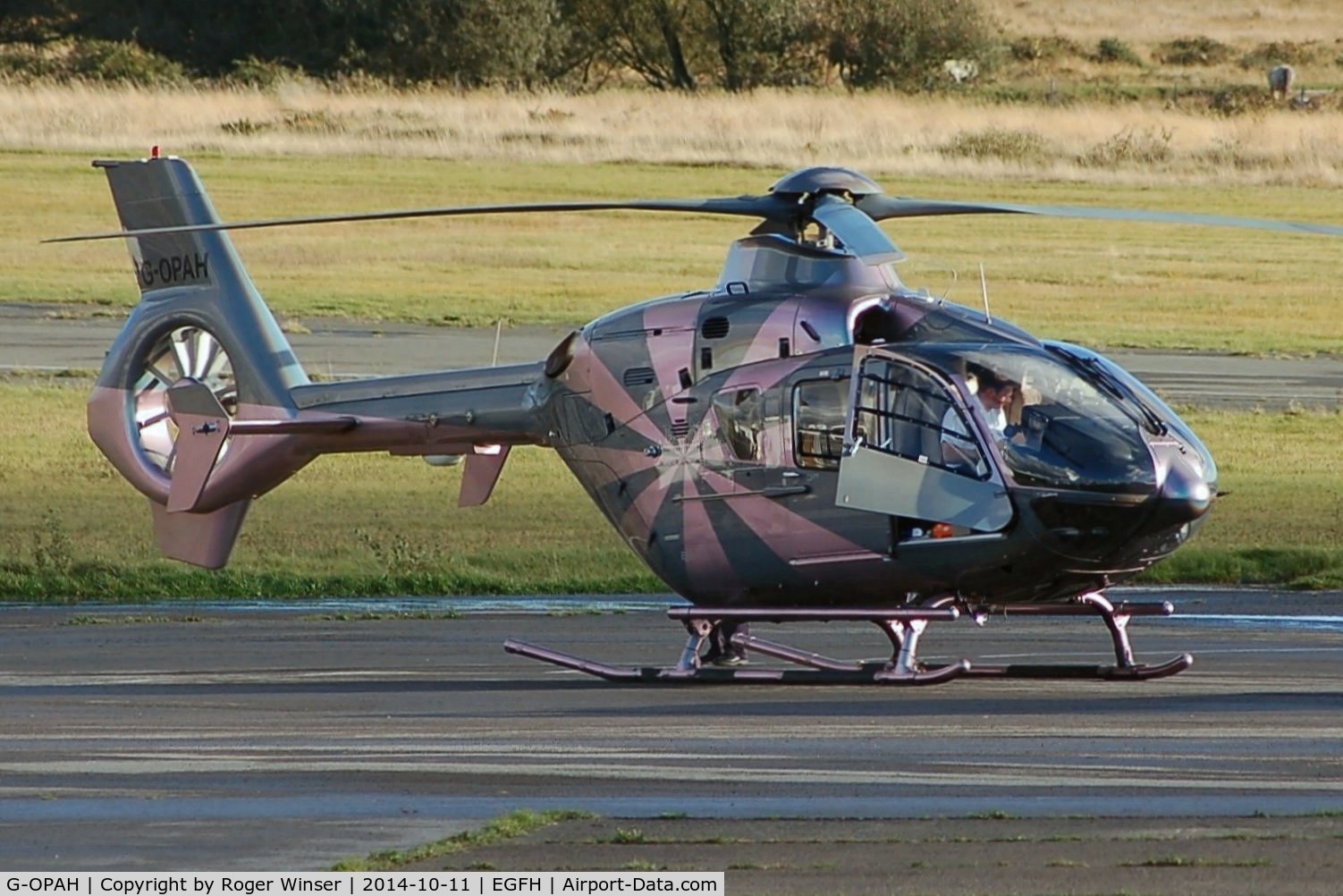 G-OPAH, 2007 Eurocopter EC-135T-2+ C/N 0635, Interesting colour scheme on visiting helicopter operated by VLL Ltd.