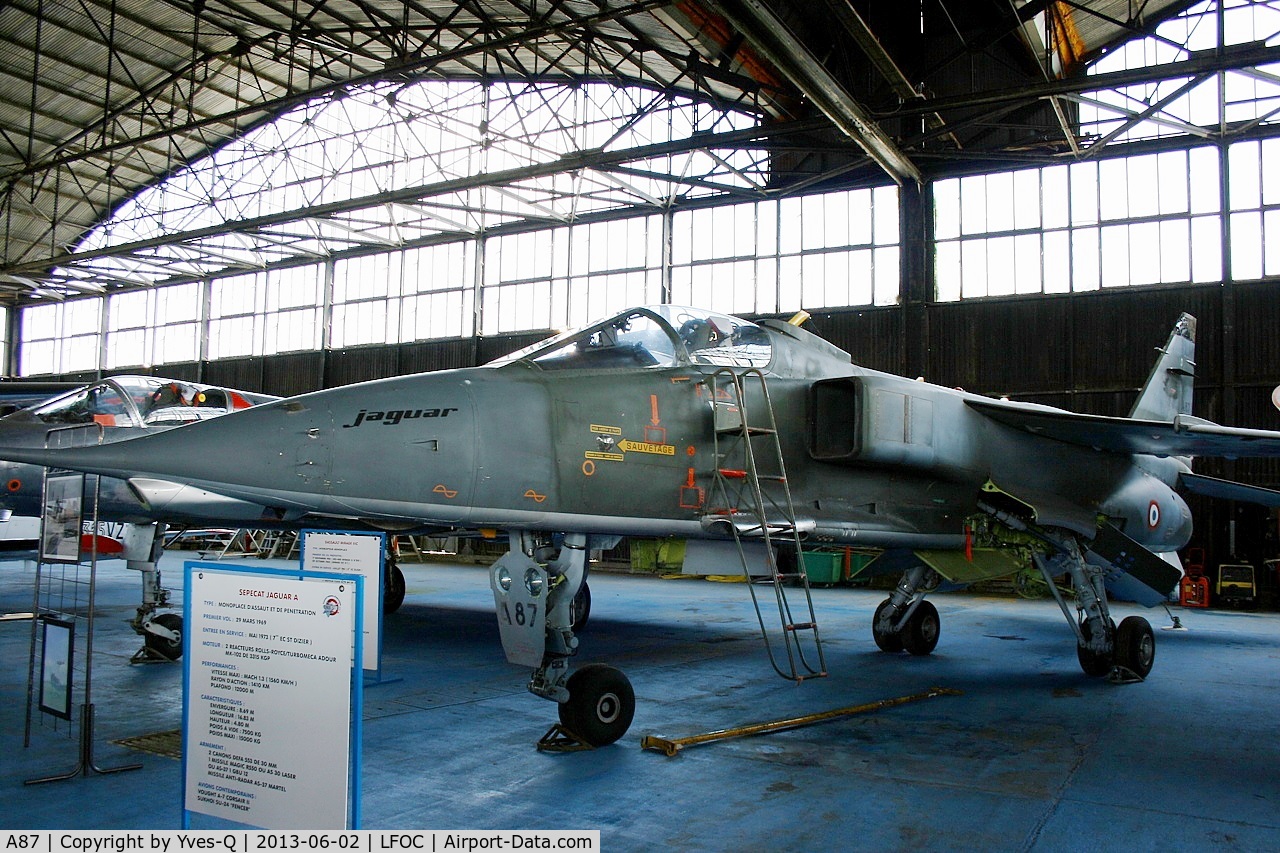 A87, Sepecat Jaguar A C/N A87, Sepecat Jaguar A, Canopée Museum Châteaudun Air Base (LFOC)