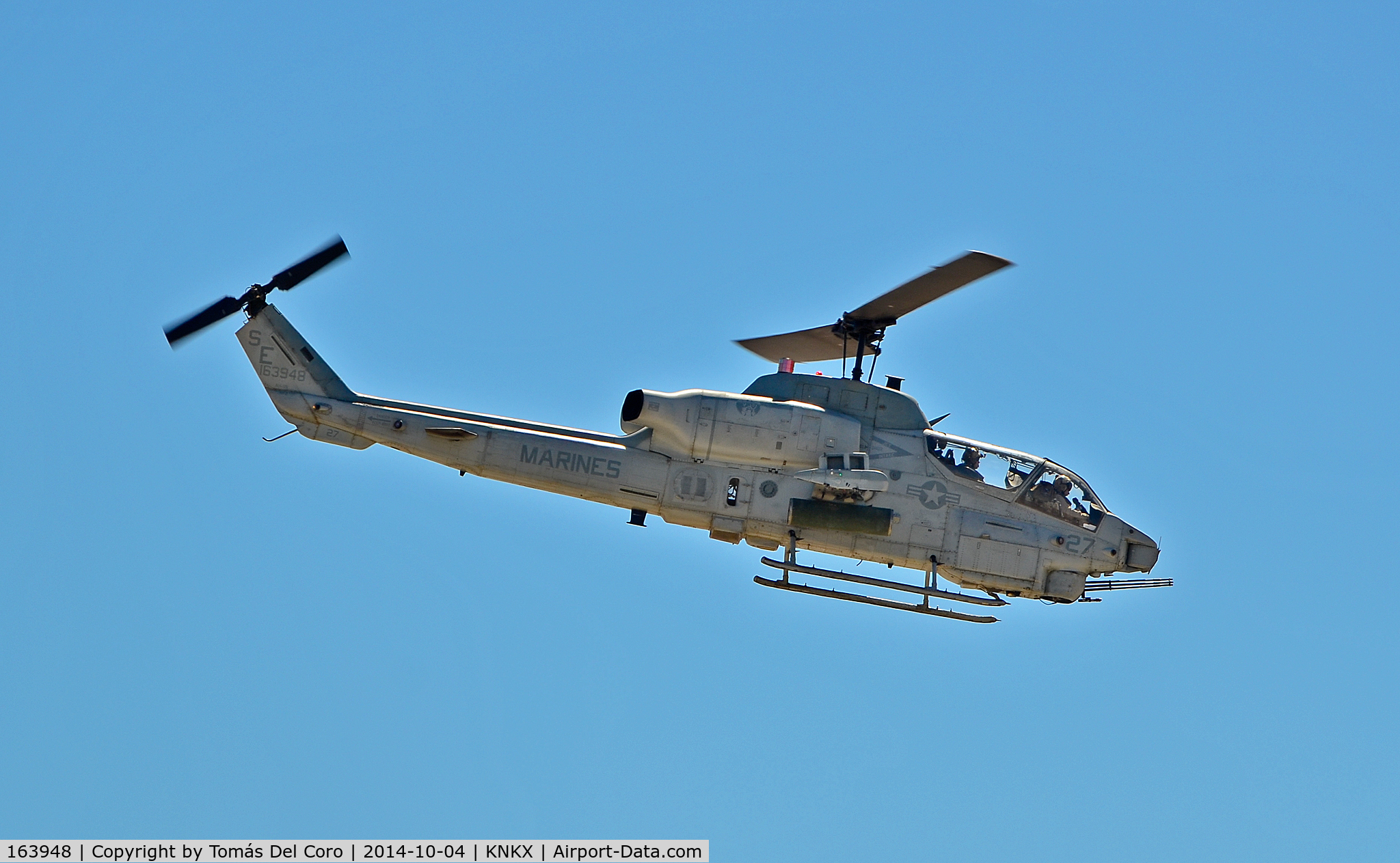 163948, Bell AH-1W Super Cobra C/N 26273, 163948 SE-27  Bell AH-1W Super Cobra C/N 26273 - 

Marine Corps Air Station Miramar (MCAS Miramar) (IATA: NKX, ICAO: KNKX, FAA LID: NKX)
Photo: Tomás Del Coro
Miramar Air Show 2014
October 4, 2014