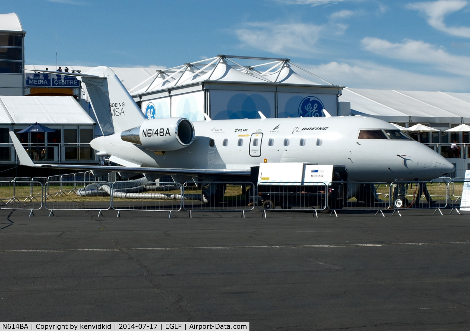 N614BA, 2005 Bombardier Challenger 604 (CL-600-2B16) C/N 5614, On static display at FIA 2014.