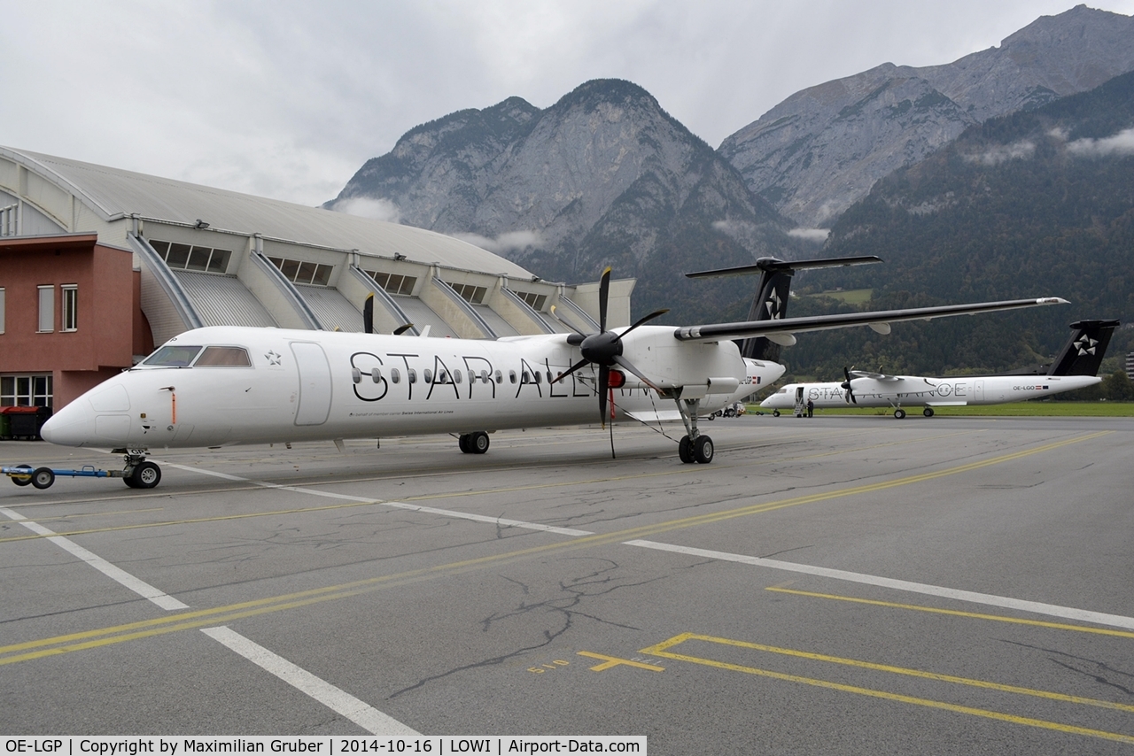 OE-LGP, 2000 De Havilland Canada DHC-8-402 Dash 8 C/N 4016, OE-LGP and OE-LGO are the first two Q400's with the new Star Alliance livery in the fleet of Tyrolean Airways