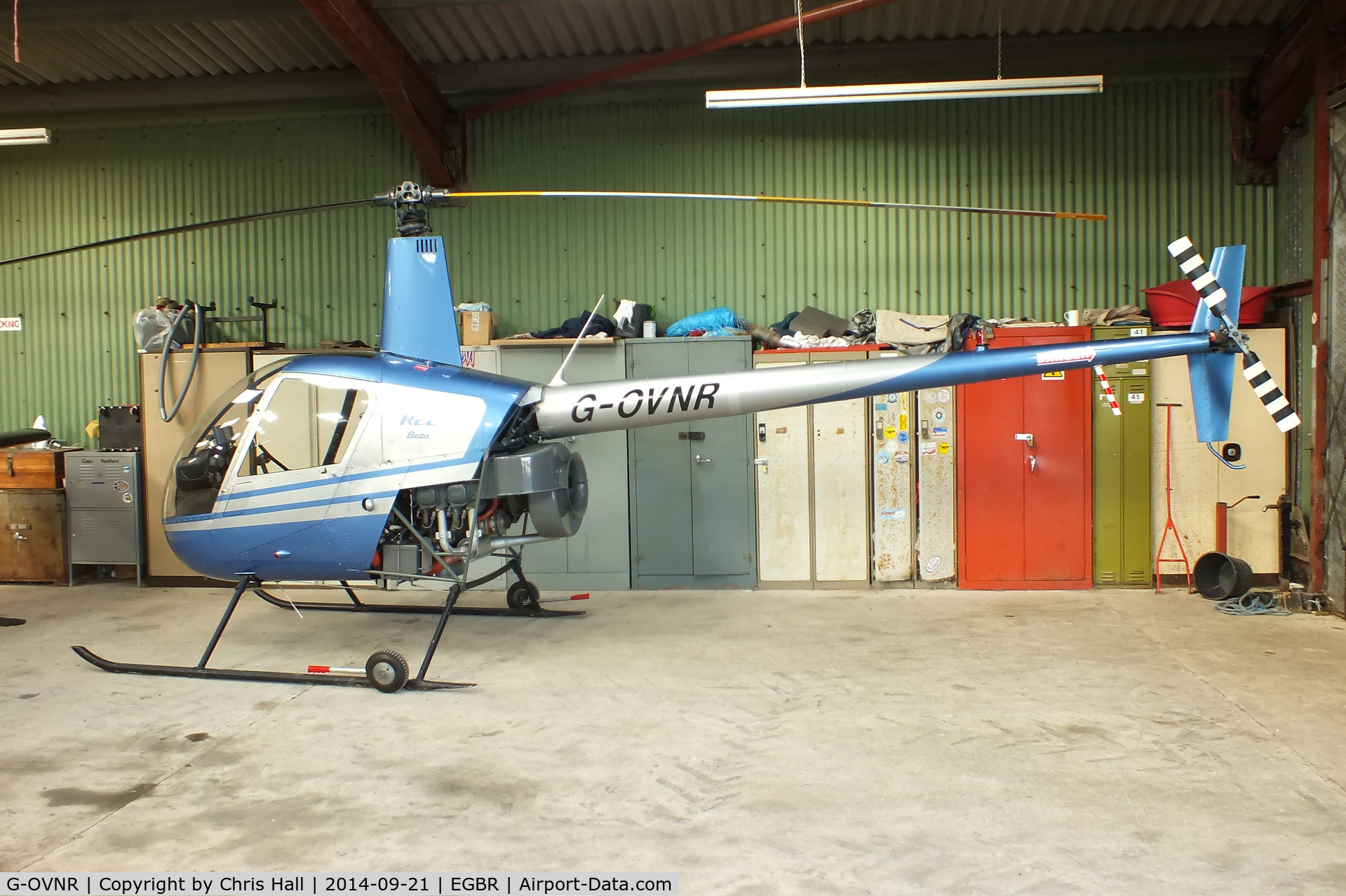 G-OVNR, 1990 Robinson R22 Beta C/N 1634, at Breighton's Heli Fly-in, 2014