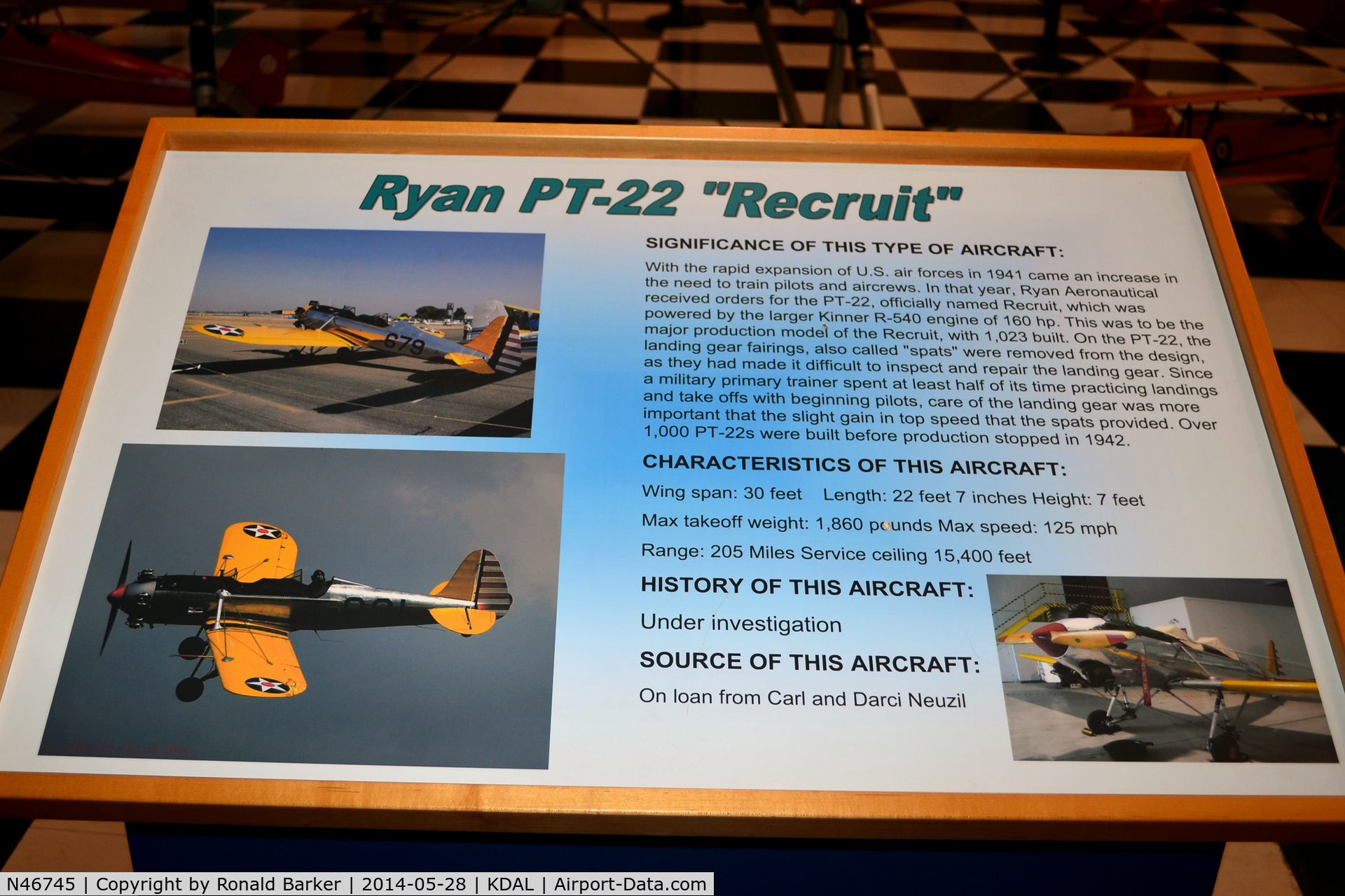 N46745, 1942 Ryan Aeronautical ST3KR C/N 2131, Frontiers of Flight Museum DAL