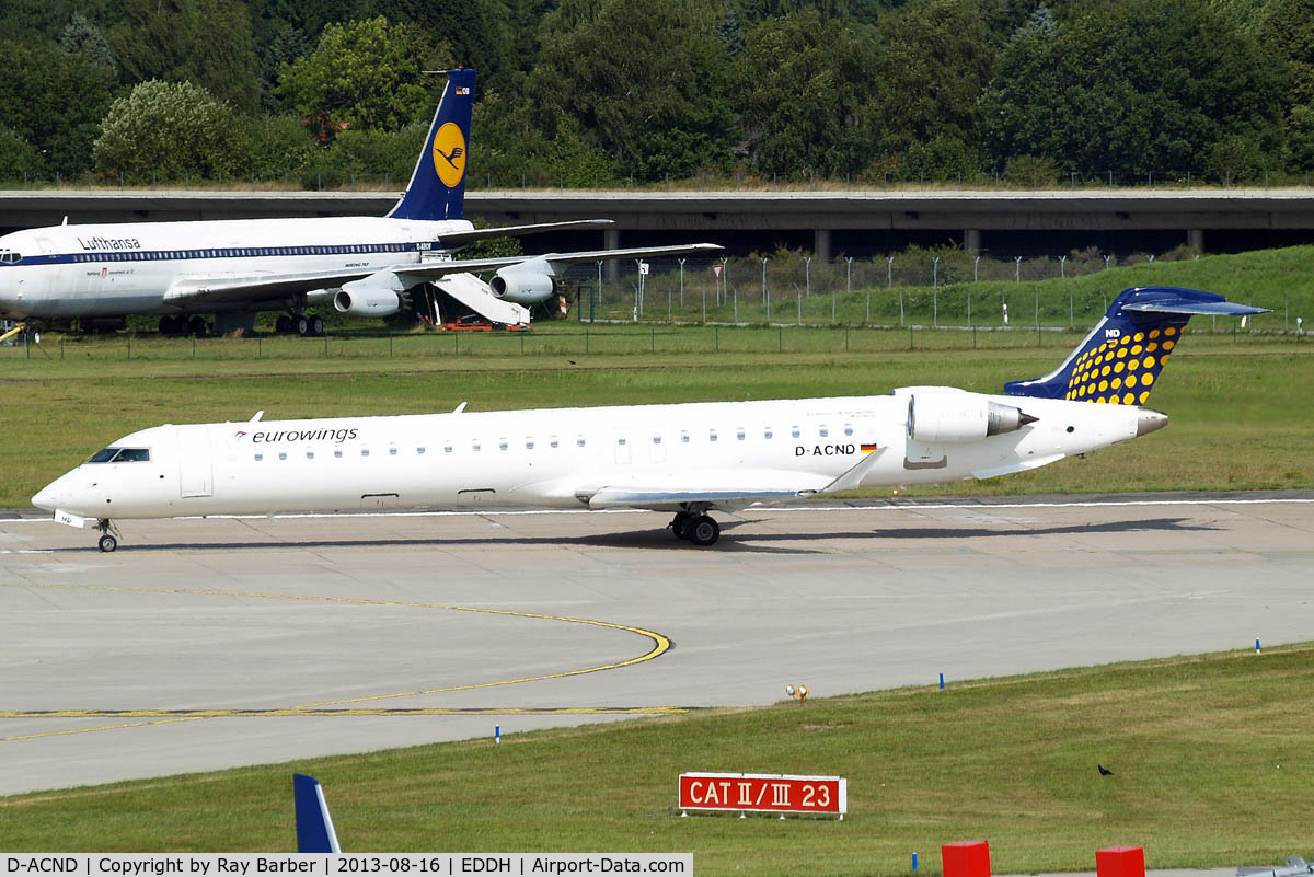 D-ACND, 2009 Bombardier CRJ-701 (CL-600-2C10) Regional Jet C/N 15238, Canadair CRJ- 900LR [15238] (Lufthansa Regional/Eurowings) Hamburg-Fuhlsbuettel~D 16/08/2013