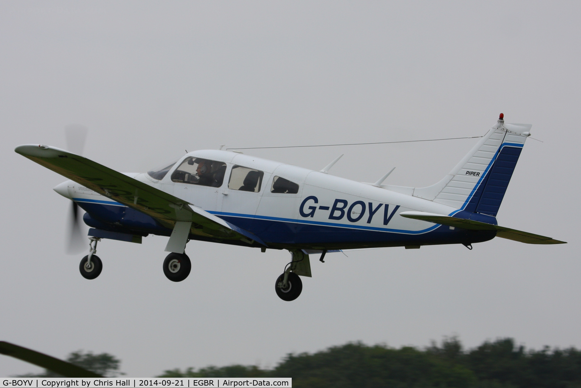 G-BOYV, 1977 Piper PA-28R-201T Turbo Cherokee Arrow III C/N 28R-7703014, at Breighton's Heli Fly-in, 2014