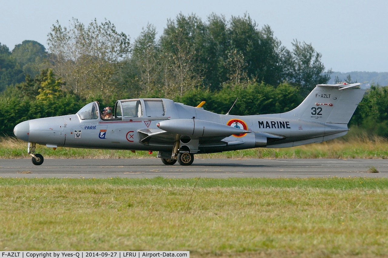 F-AZLT, Morane-Saulnier MS.760 Paris I C/N 32, Morane-Saulnier MS-760A, Taxiing after landing, Morlaix-Ploujean airport (LFRU-MXN) air show in september 2014