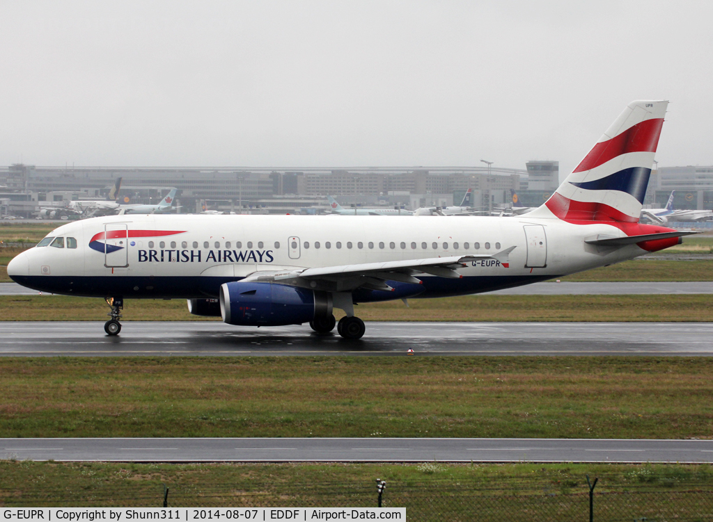 G-EUPR, 2000 Airbus A319-131 C/N 1329, Taxiing holding point rwy 18 for departure...