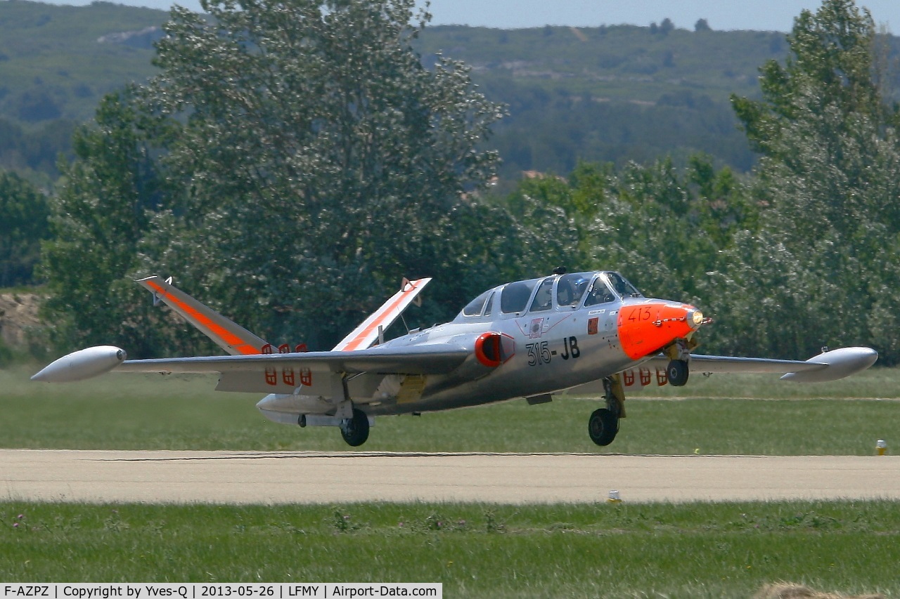 F-AZPZ, 1963 Fouga CM-170 Magister C/N 413, Fouga CM-170 Magister, Landing rwy 34, Salon de Provence Air Base 701 (LFMY) Open day 2013
