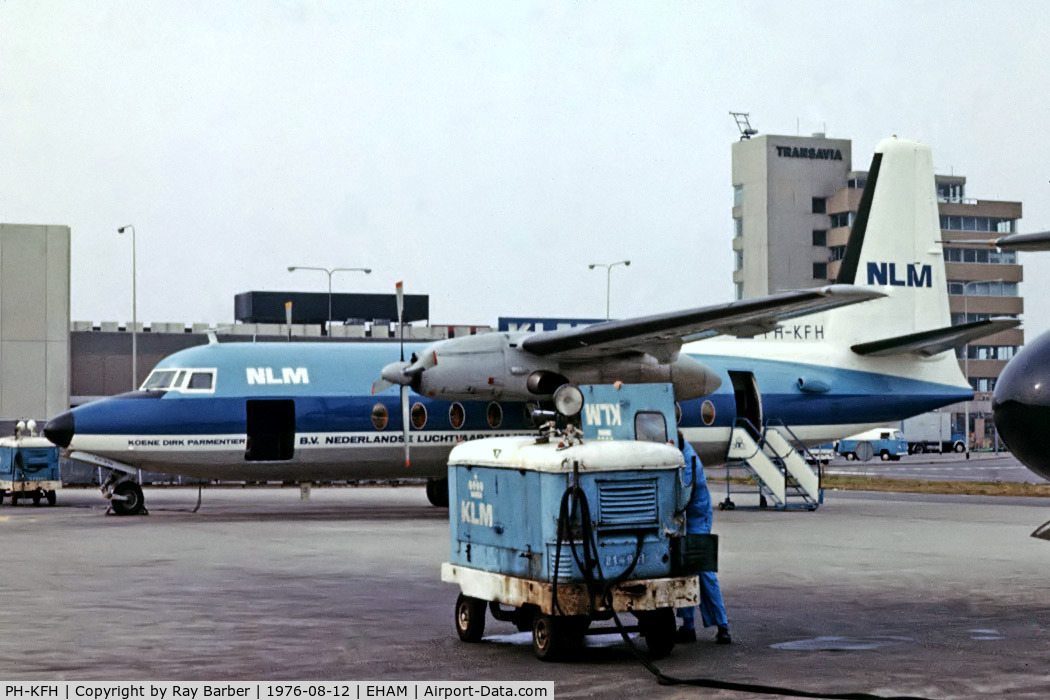 PH-KFH, 1964 Fokker F-27-200 Friendship C/N 10256, Fokker F.27-200 Friendship [10256] (N.L.M.) Amsterdam-Schiphol~PH 12/08/1976. From a slide.