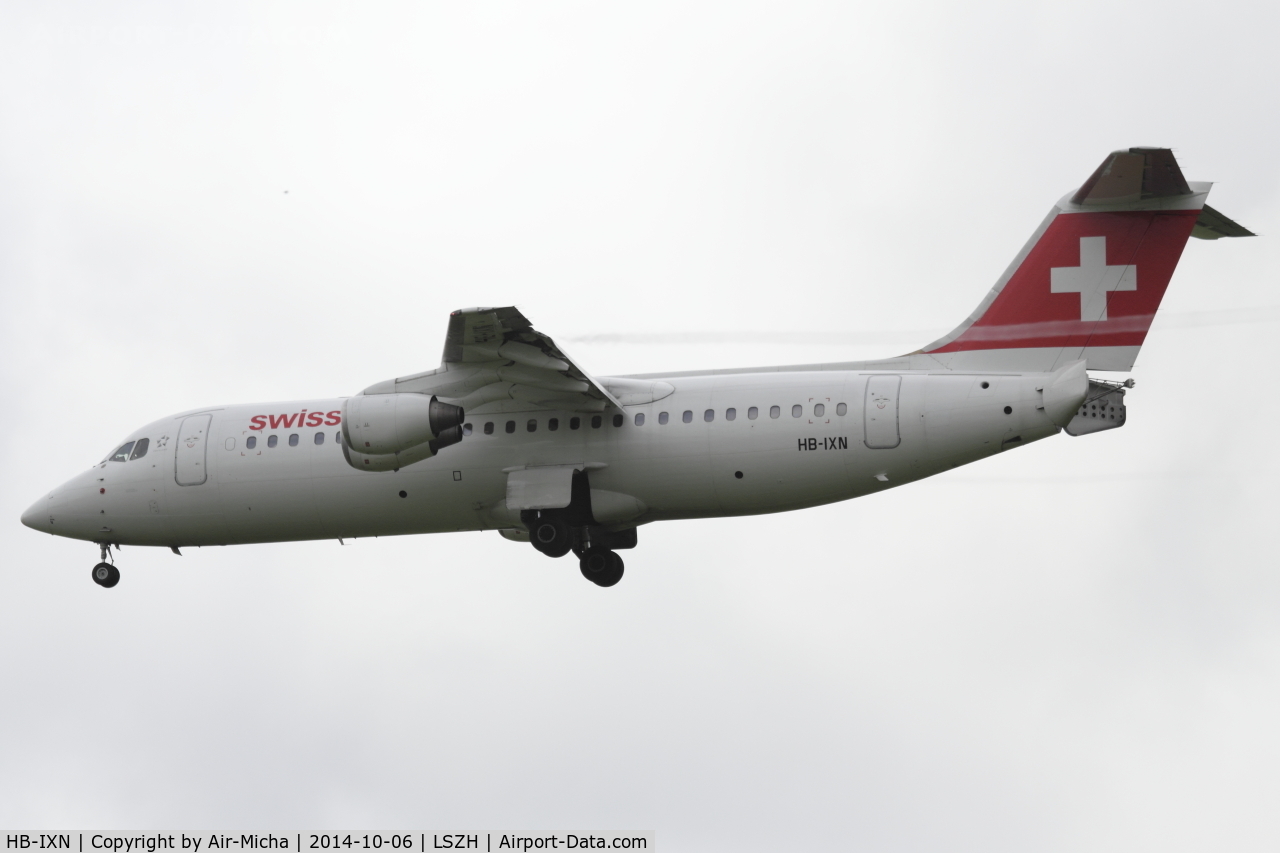 HB-IXN, 1996 British Aerospace Avro 146-RJ100 C/N E3286, Swissair