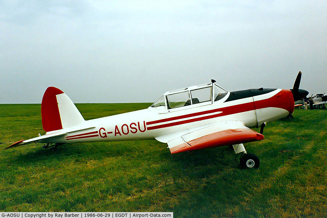 G-AOSU, 1950 De Havilland DHC-1 Chipmunk 22 (Lycoming) C/N C1/0217, De Havilland Canada DHC-1 Chipmunk 22 [C1/0217] Wroughton~G 29/06/86