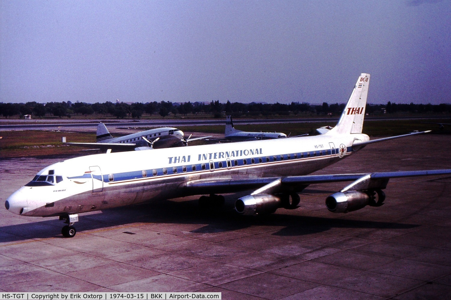 HS-TGT, 1960 Douglas DC-8-33 C/N 45384, HS-TGT in BKK (Don Muang) 1974-03-15