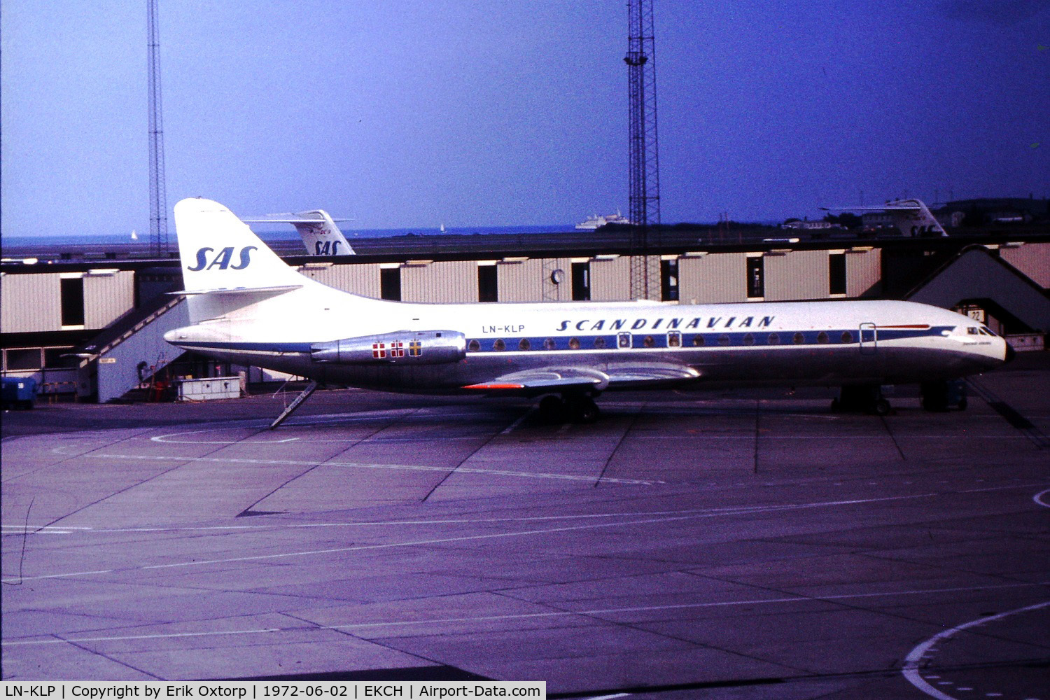 LN-KLP, 1960 Sud Aviation SE-210 Caravelle III C/N 024, LN-KLP in CPH 1972-06-02