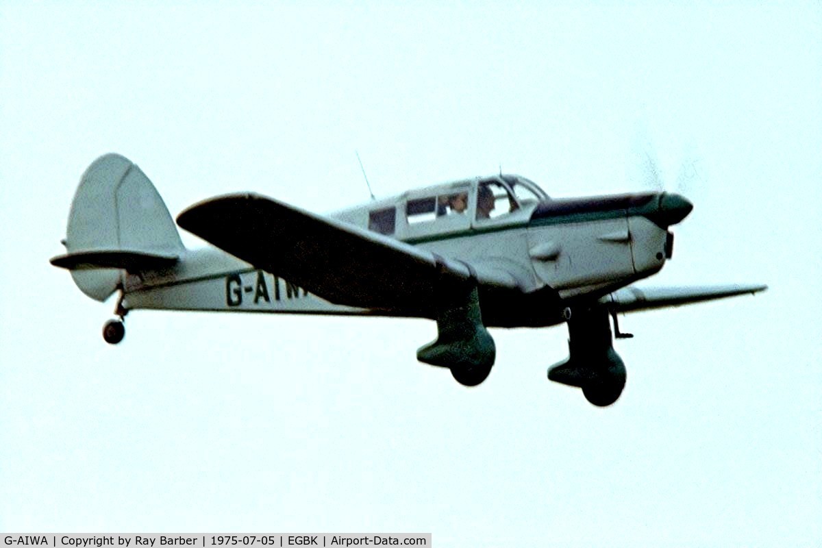 G-AIWA, 1941 F Hills And Sons Ltd Proctor 1 C/N R7524, Percival P.28 Proctor IA [H.20] Sywell~G 05/07/1975. From a slide