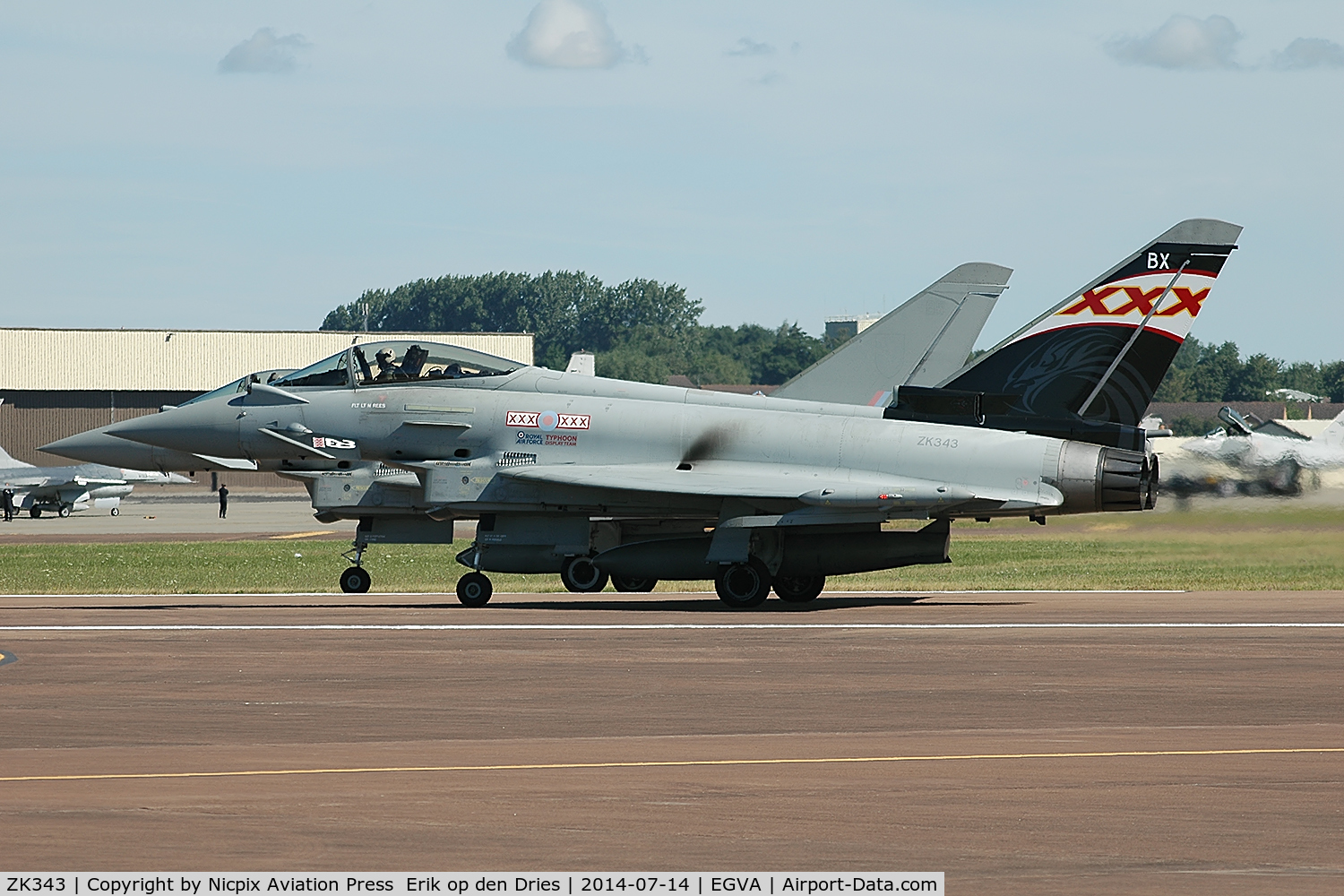 ZK343, 2012 Eurofighter EF-2000 Typhoon FGR4 C/N BS104/380, Typhoon ZK343 is the RAF Typhoon display bird of season 2014