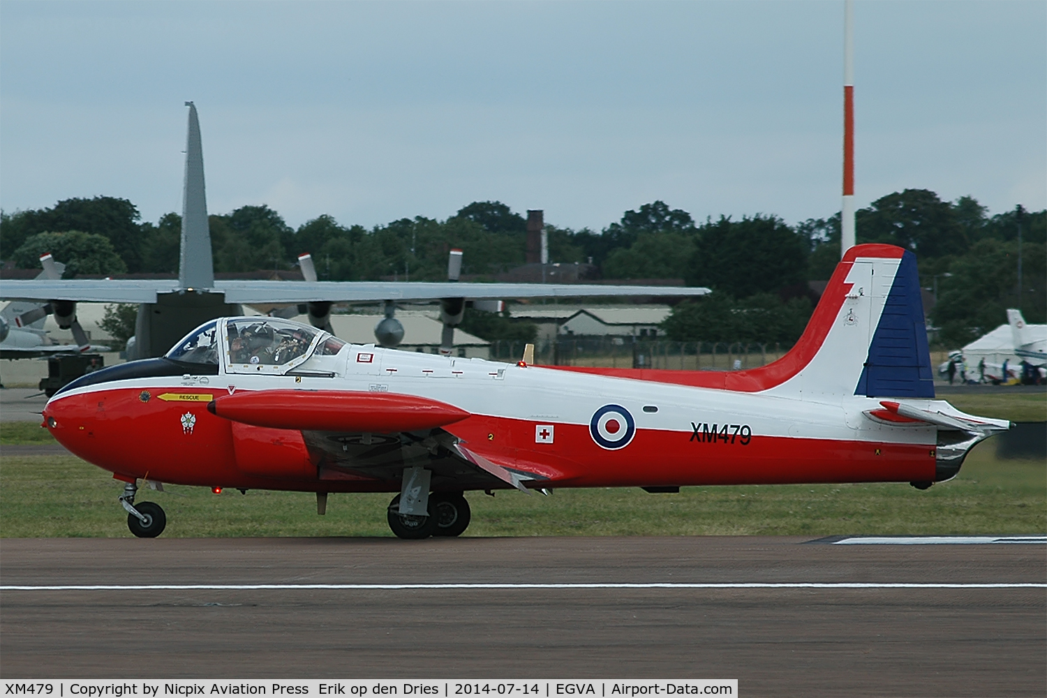 XM479, 1960 Hunting P-84 Jet Provost T.3A C/N PAC/W/9287, XM-479 is civil owned and painted in a military look-alike scheme