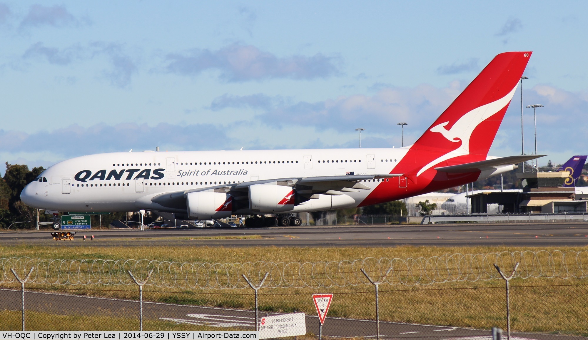 VH-OQC, 2008 Airbus A380-842 C/N 022, Qantas Airbus A380 VH-OQC at Sydney Airport