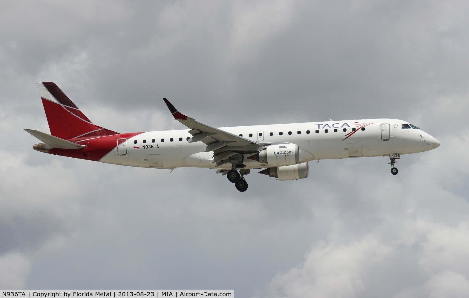 N936TA, 2008 Embraer 190AR (ERJ-190-100IGW) C/N 19000215, Taca E190