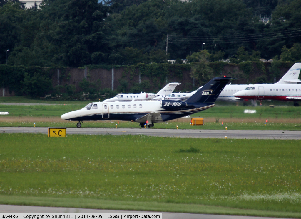 3A-MRG, 2006 Cessna 525B CitationJet CJ3 C/N 525B-0096, Taxiing for departure...